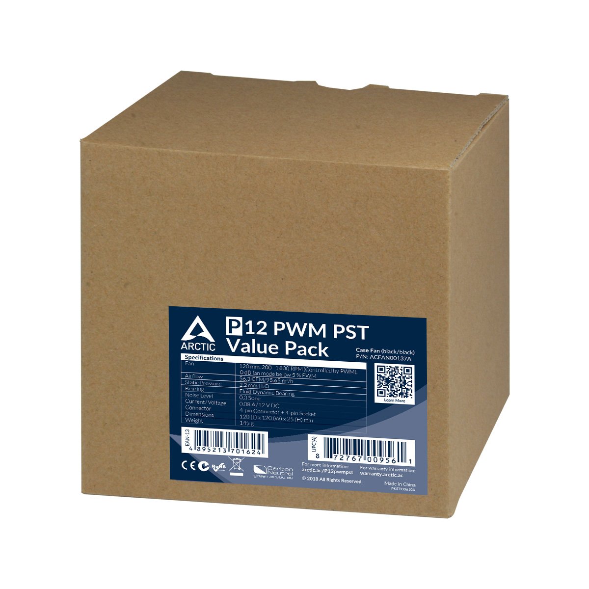 EAN 4895213701624 - ARCTIC P12 PWM PST Value Pack Carcasa del ordenador Ventilador 12 cm Negro imagen 6