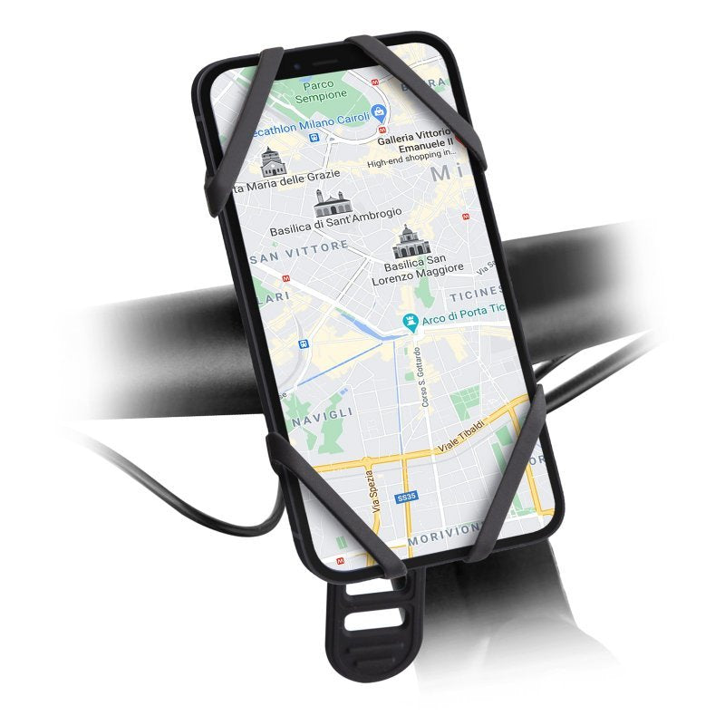 Soporte Para Teléfono De Silicona Sbs De Hasta 6.5 '' Para Bicicletas / Scooters Eléctricos, Negro