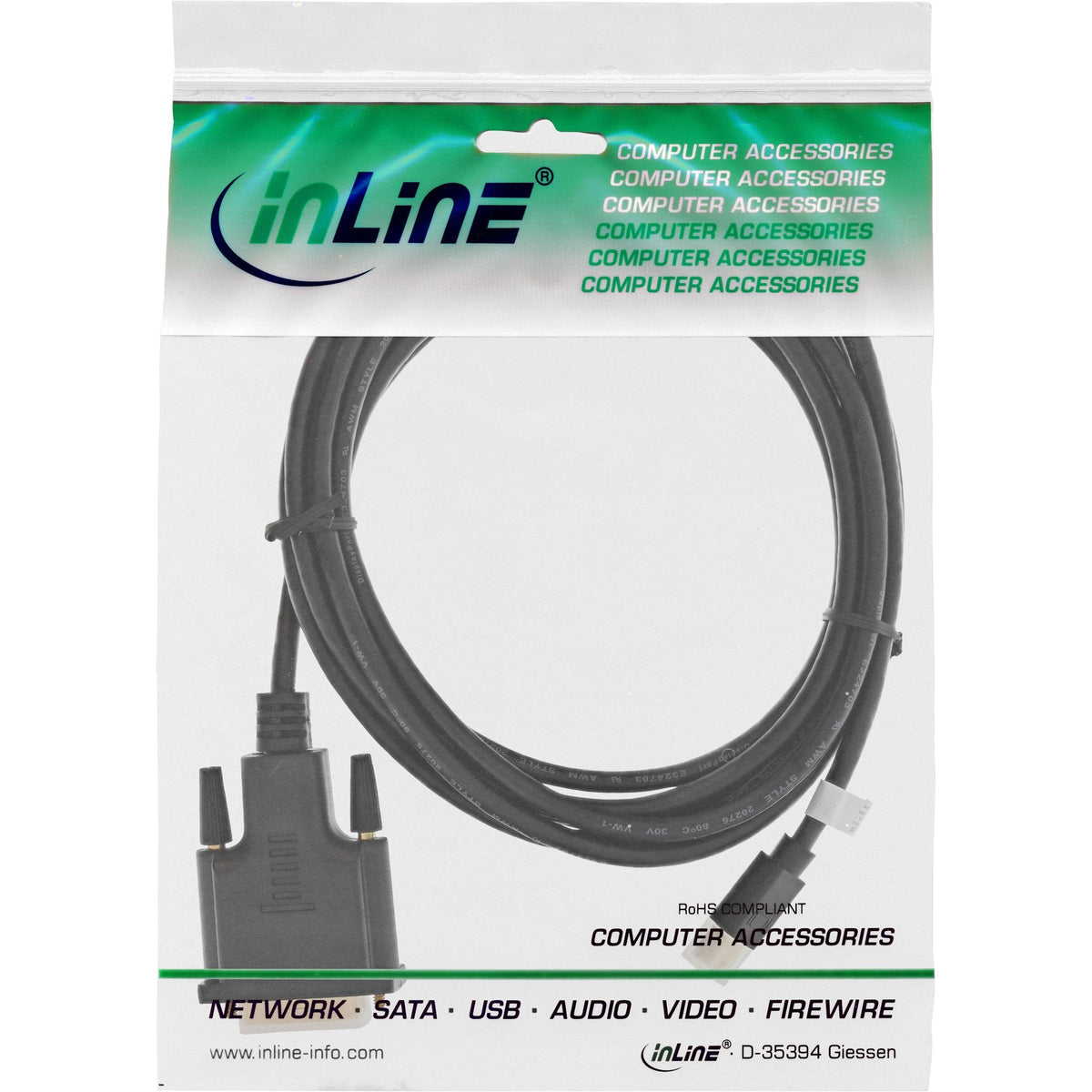 Cable Inline Mini Displayport Macho A Dvi-D 24+1 Macho, Negro/Dorado, 1,5 M