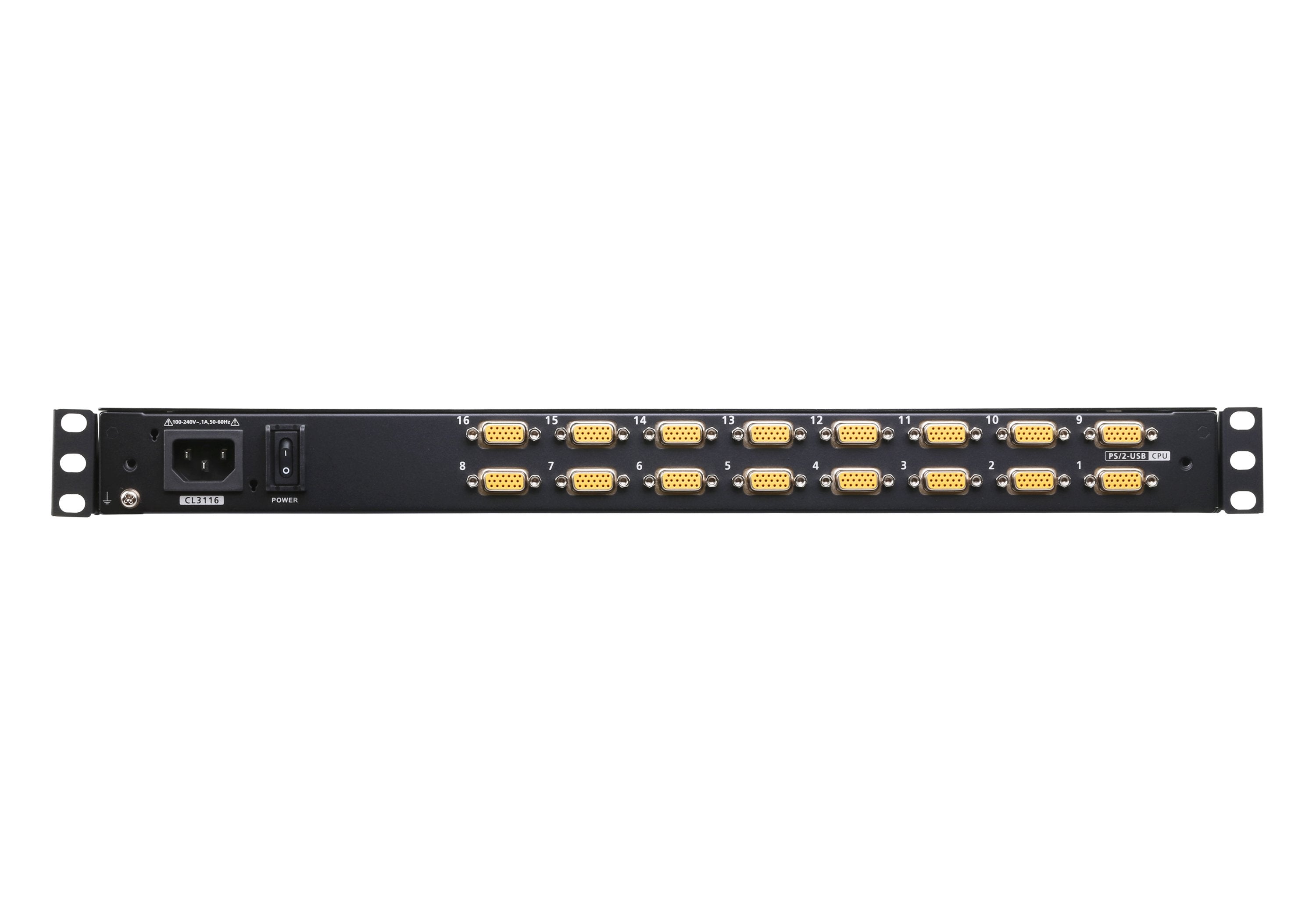 Aten Cl3116nx Kvm-Switch, 18,5zoll Tft, Vga, Ps 2-Usb, 16 Port, Ch-Layout