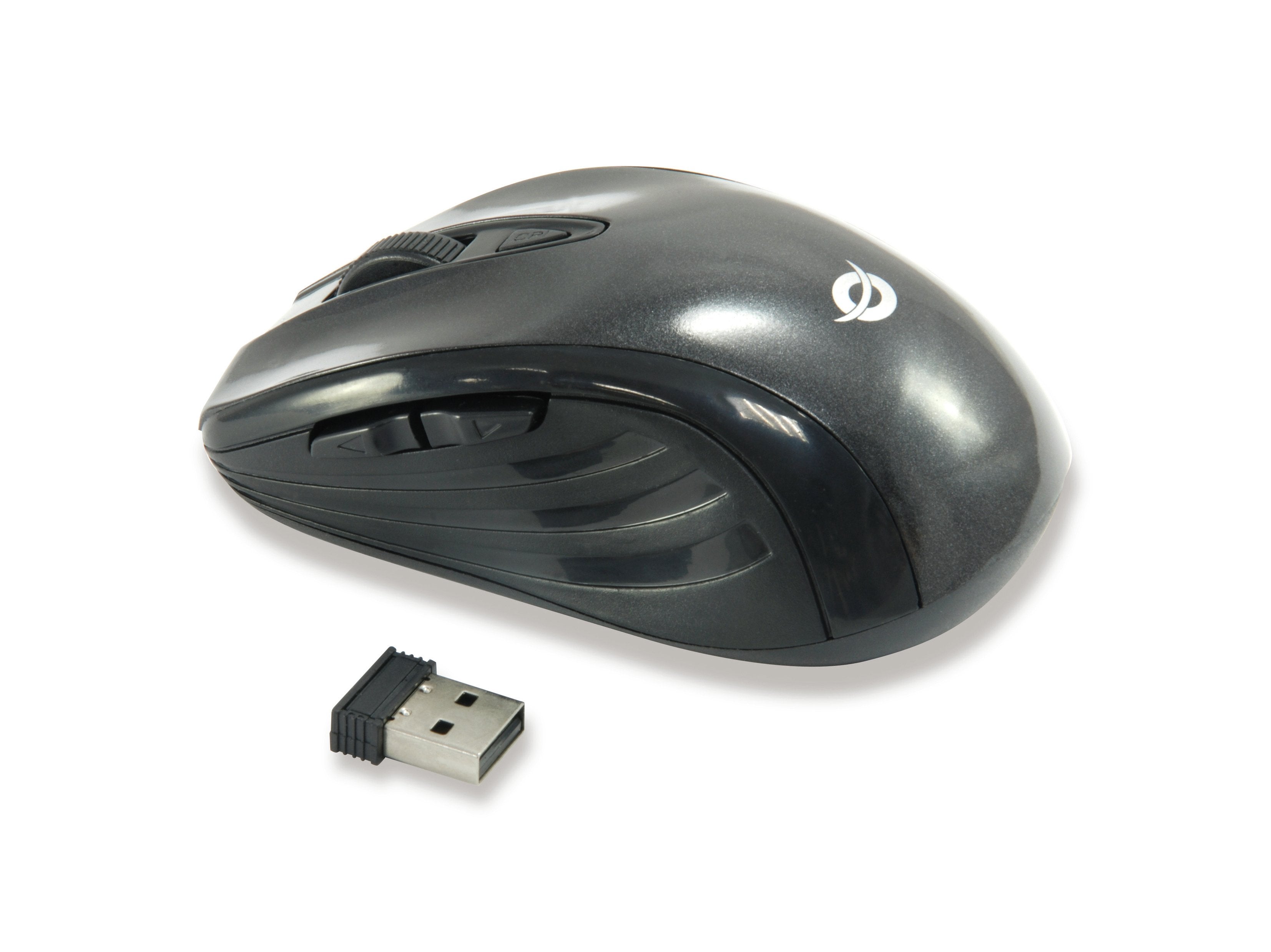 Conceptronic Raton Inalambrico Cllm5btrvwl 2.4ghz 800/1200/1600dpi Usb Nano Acabado En Caucho Negro Gris