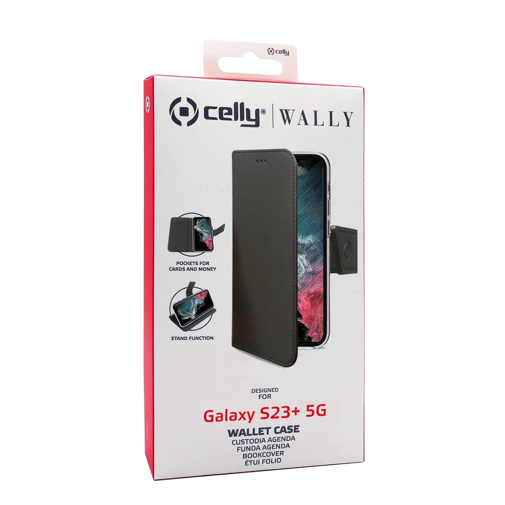 Celly Wally Funda Para Galaxy S23+ 5g (6.6") Libro Negro
