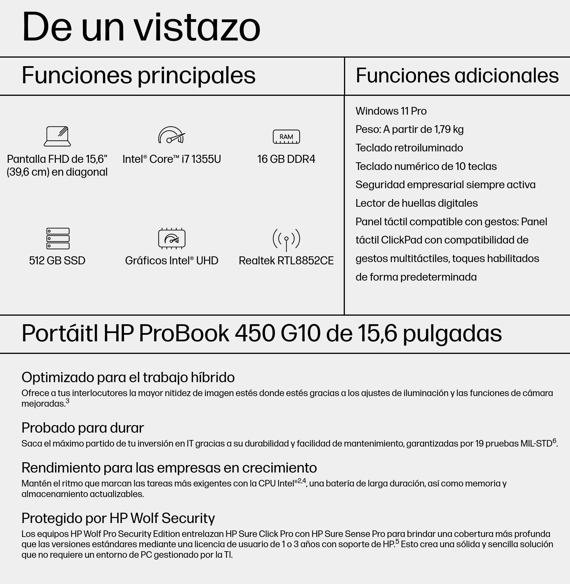 EAN 0197961121490 - HP ProBook 450 G10 Intel® Core™ i7 i7-1355U Portátil 39,6 cm (15.6") Full HD 16 GB DDR4-SDRAM 512 GB SSD imagen 4