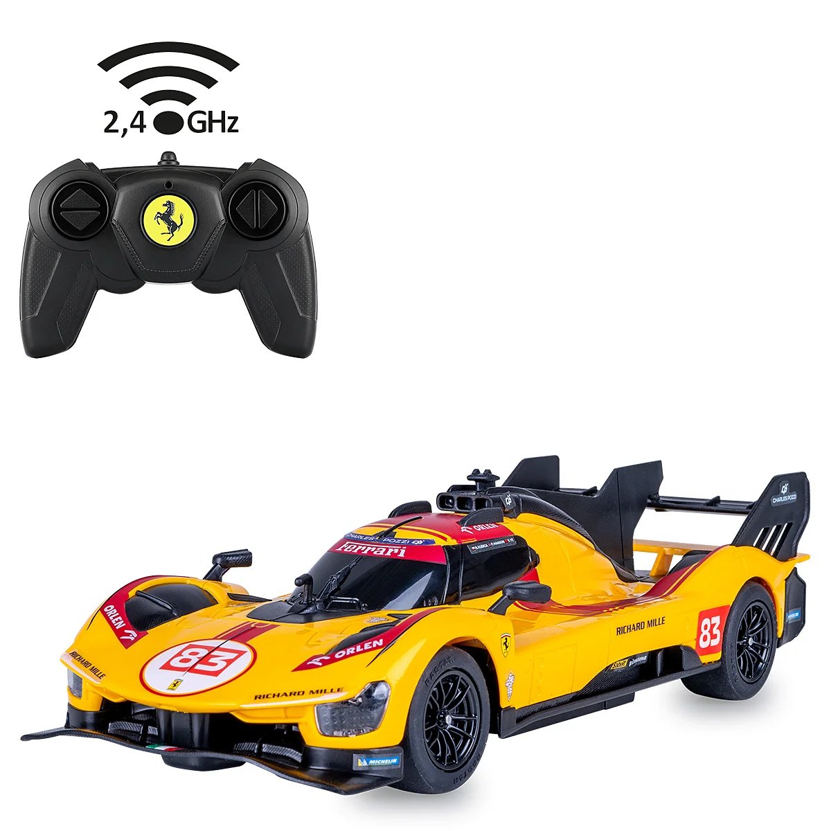 Jamara Ferrari 499p-N83 1:24 Amarillo 2,4ghz