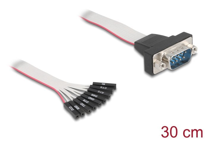 EAN 4043619908530 - DeLOCK 90853 cable de serie Negro, Gris 0,3 m RS-232 9 x 1-pin imagen 2