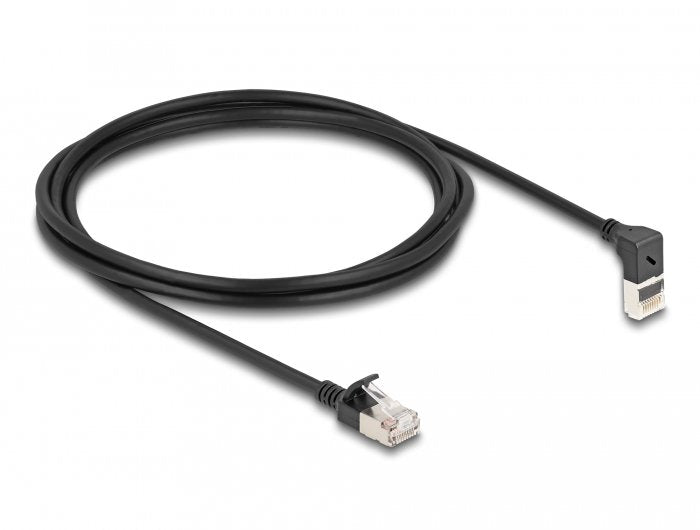 Delock Cable De Red Rj45 Cat.6a S/Ftp Slim 90° Oben Angular / Gerade 2 M