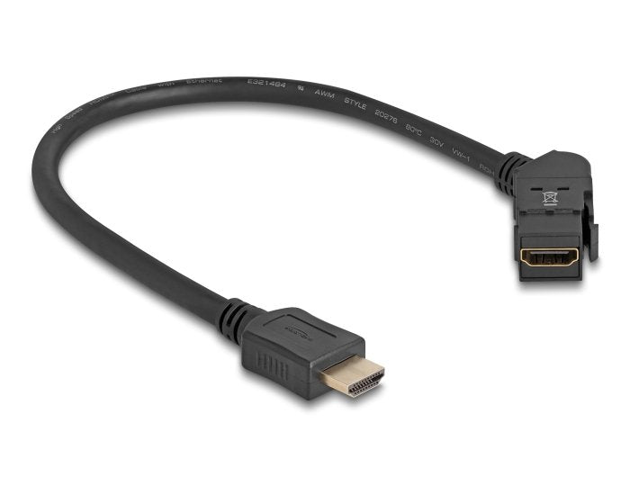 Delock Keystone Modul Hdmi Einbaubuchse 45° Gewinkelt Zu Hdmi Stecker Mit 30 Cm Cable 8k 60 Hz Schwarz