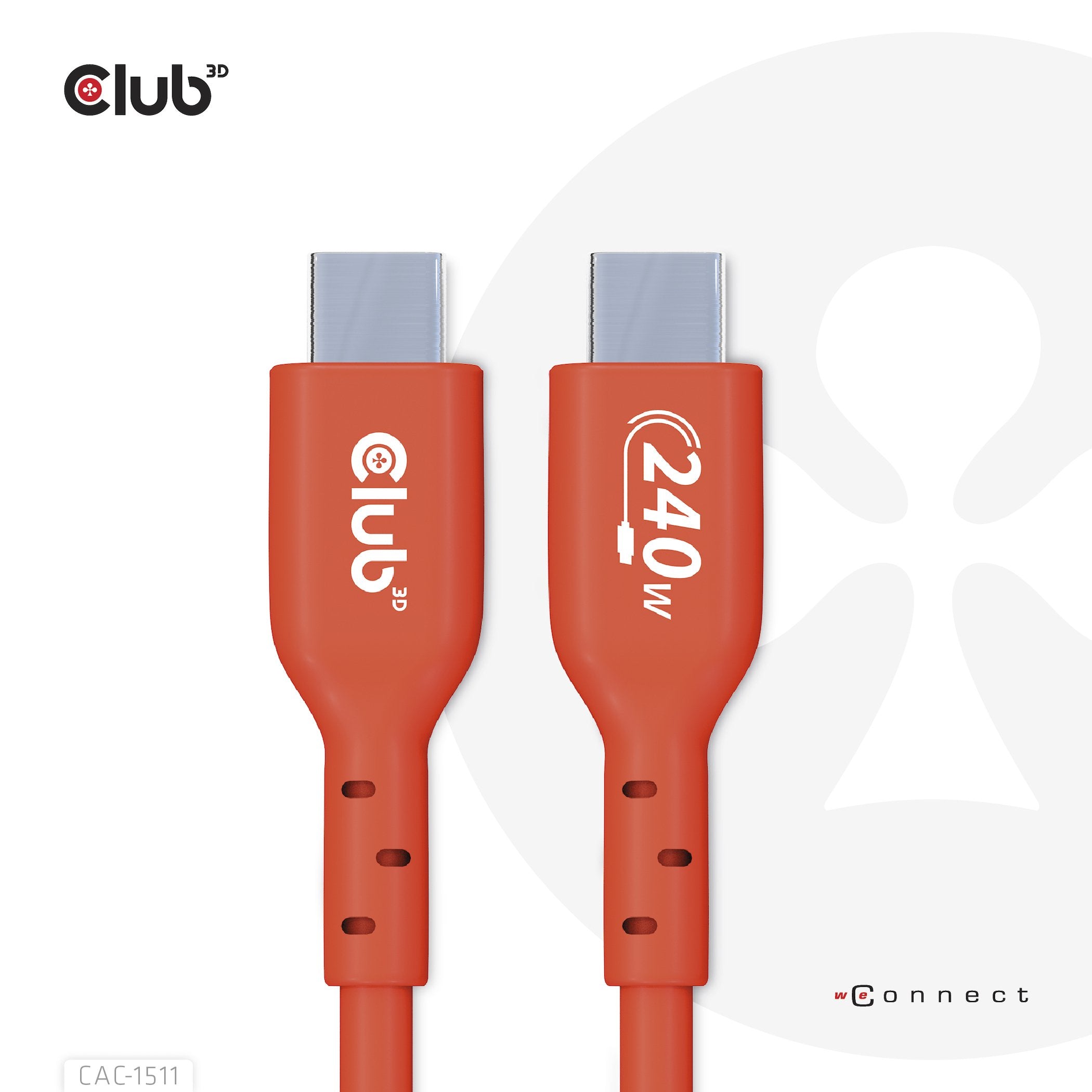 EAN 8719214472641 - CLUB3D CAC-1515 cable USB USB 2.0 USB C Naranja, Rojo imagen 2