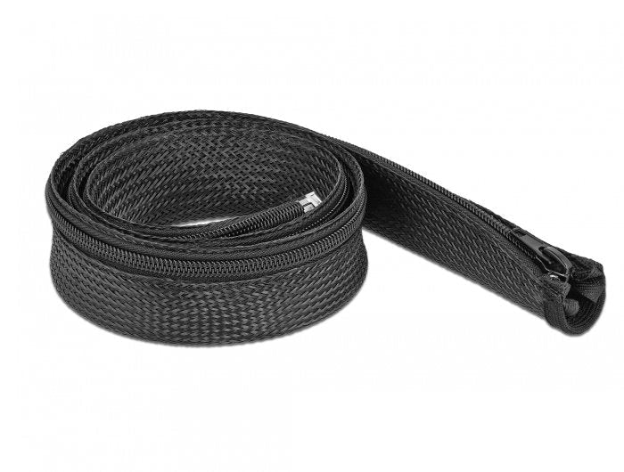 Geflechtschlauch Mit Reissverschluss Hitzebeständig 1 M X 30 Mm Schwarz