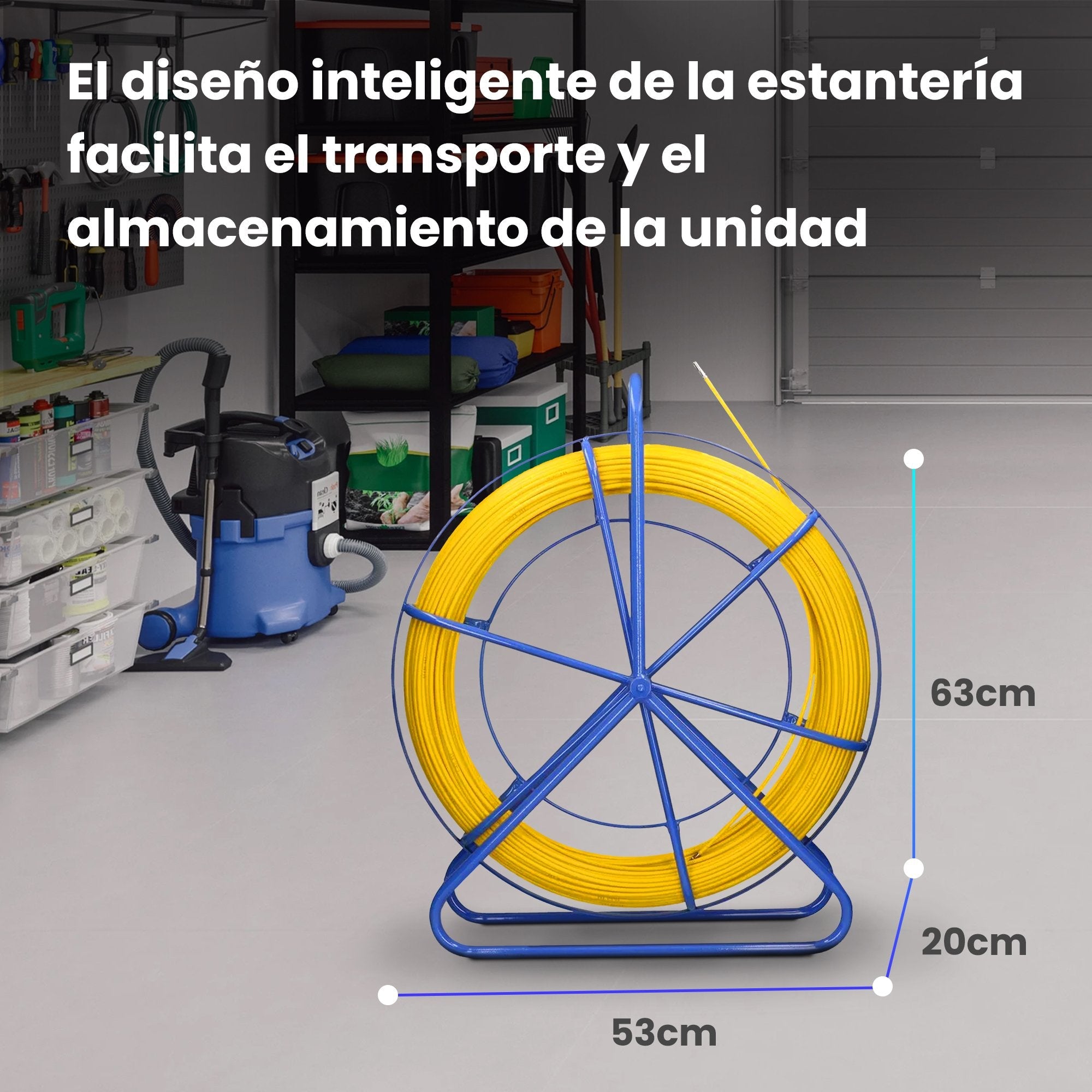 Extralink Pilot 4.5mm 100m Varilla De Tracción De Cable Fibra De Vidrio Frp, D. 4.5mm, L. 100m, Amarillo
