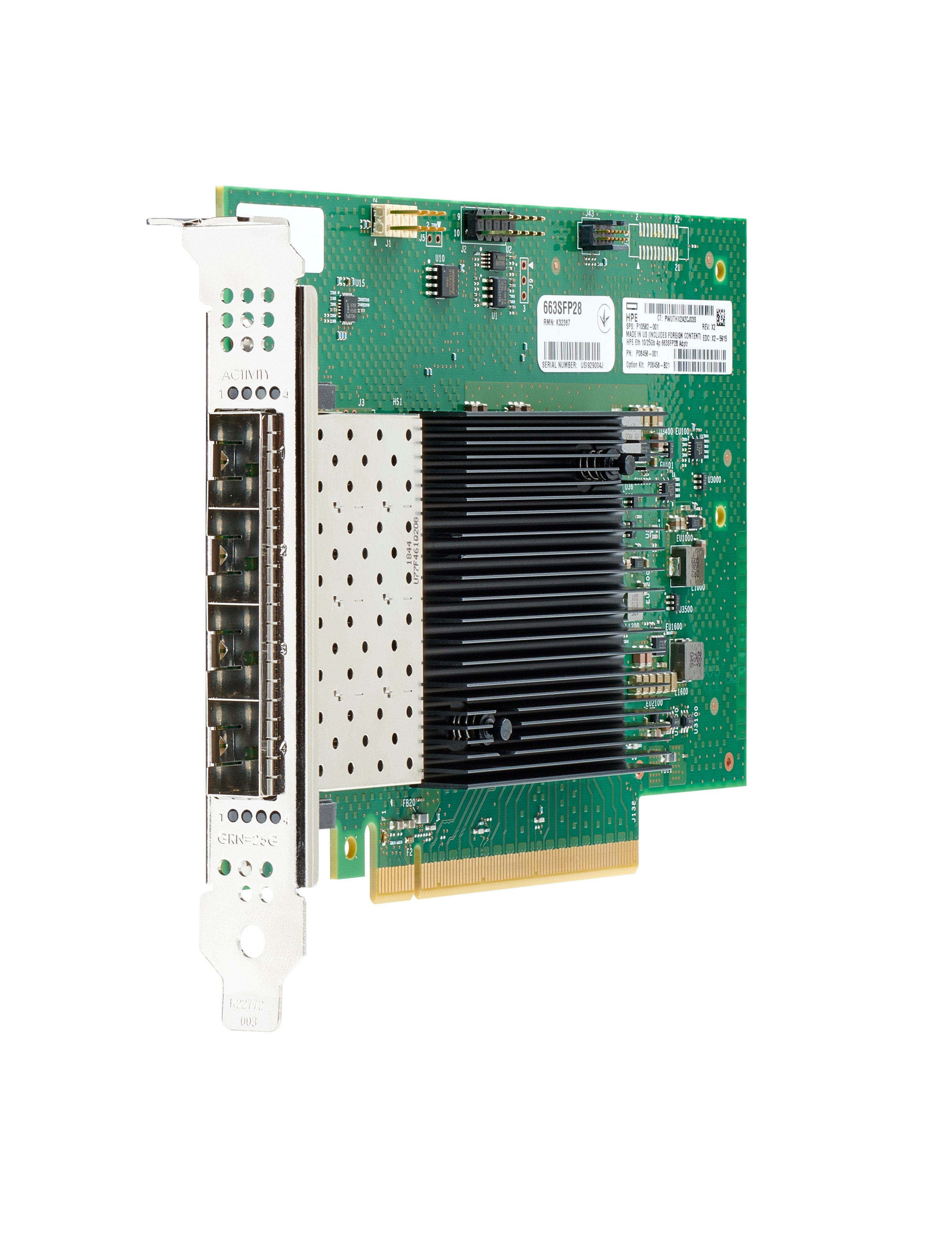EAN 0190017312521 - HPE Intel E810-XXVDA4 Ethernet 10/25Gb 4-port SFP28 Adapter for imagen 1