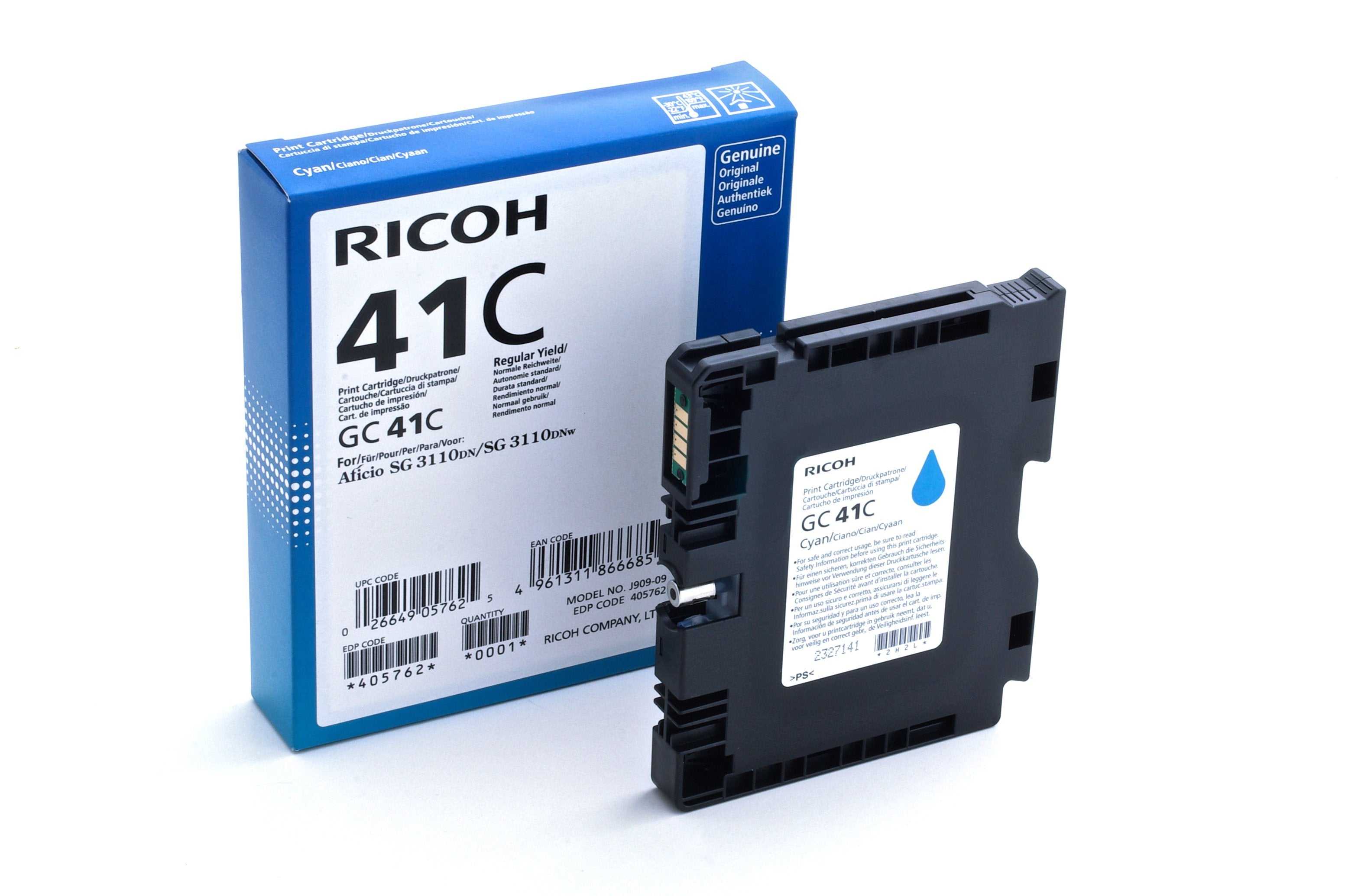 EAN 4961311866685 - Ricoh 405762 cartucho de tinta 1 pieza(s) Original Rendimiento estándar Cian imagen 1