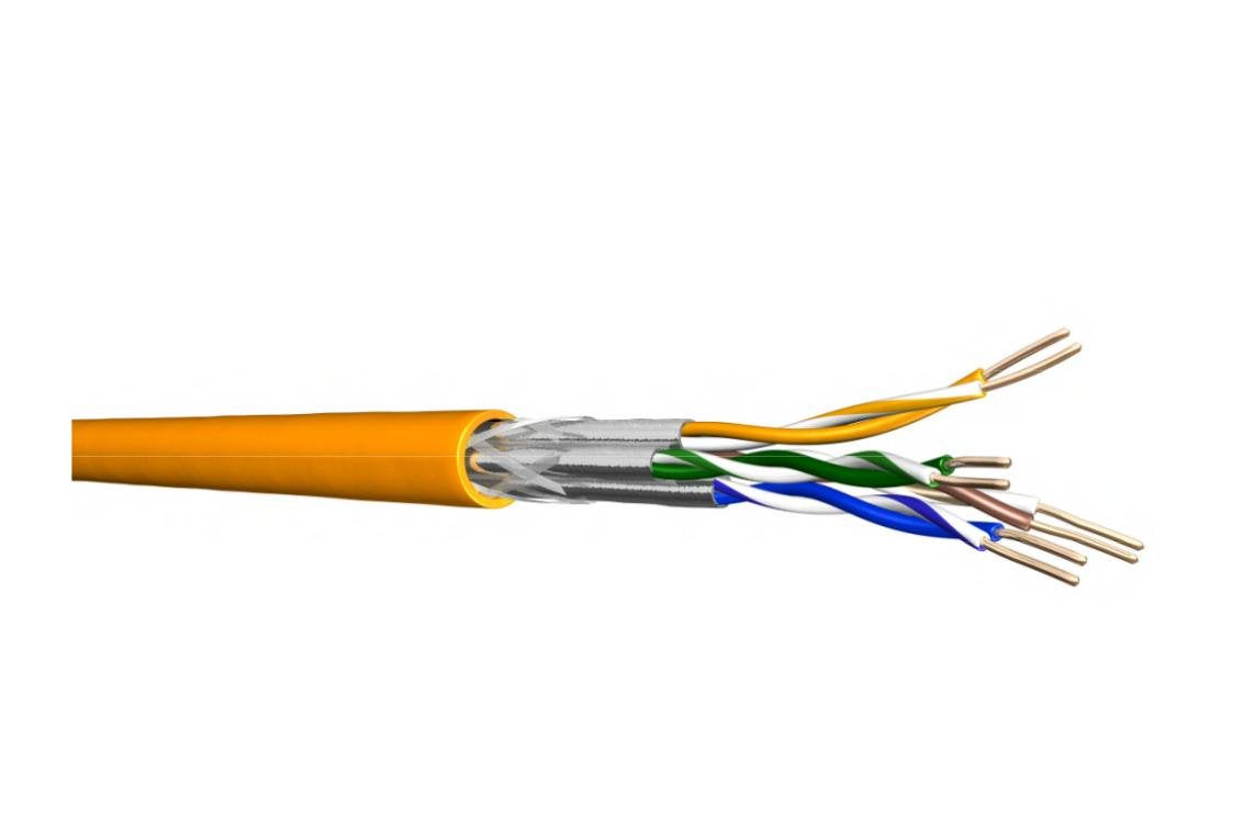 Draka Verlegekabel Uc900 Hs23, Cat 7, S/Ftp, Pimf, Naranja, 100m Ring
