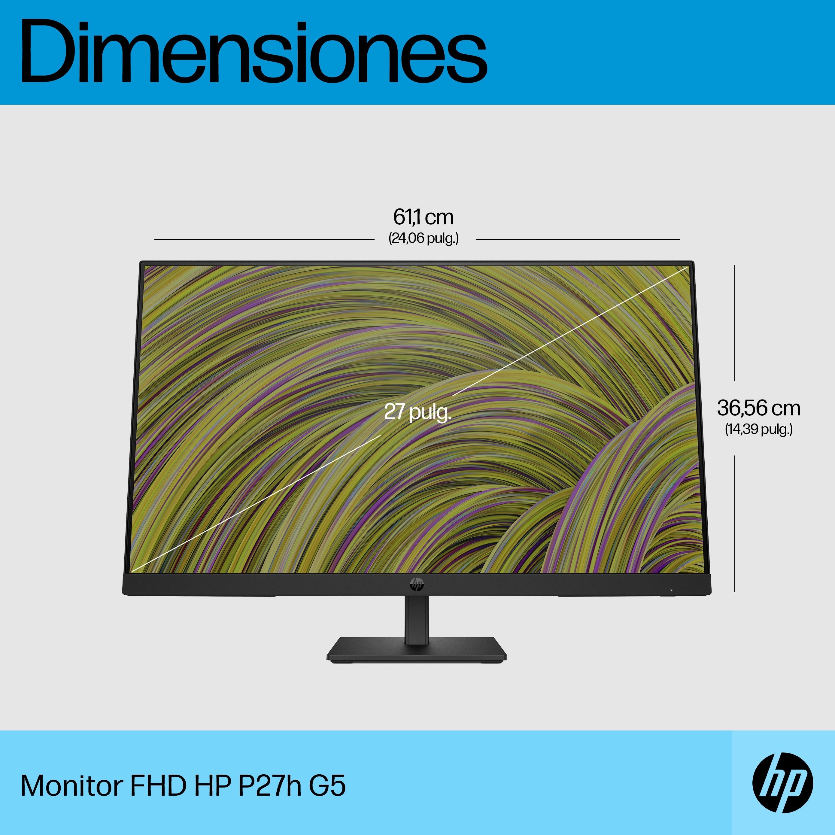 EAN 0196548133598 - HP P27h G5 FHD Monitor pantalla para PC 68,6 cm (27") 1920 x 1080 Pixeles Full HD LCD Negro imagen 12