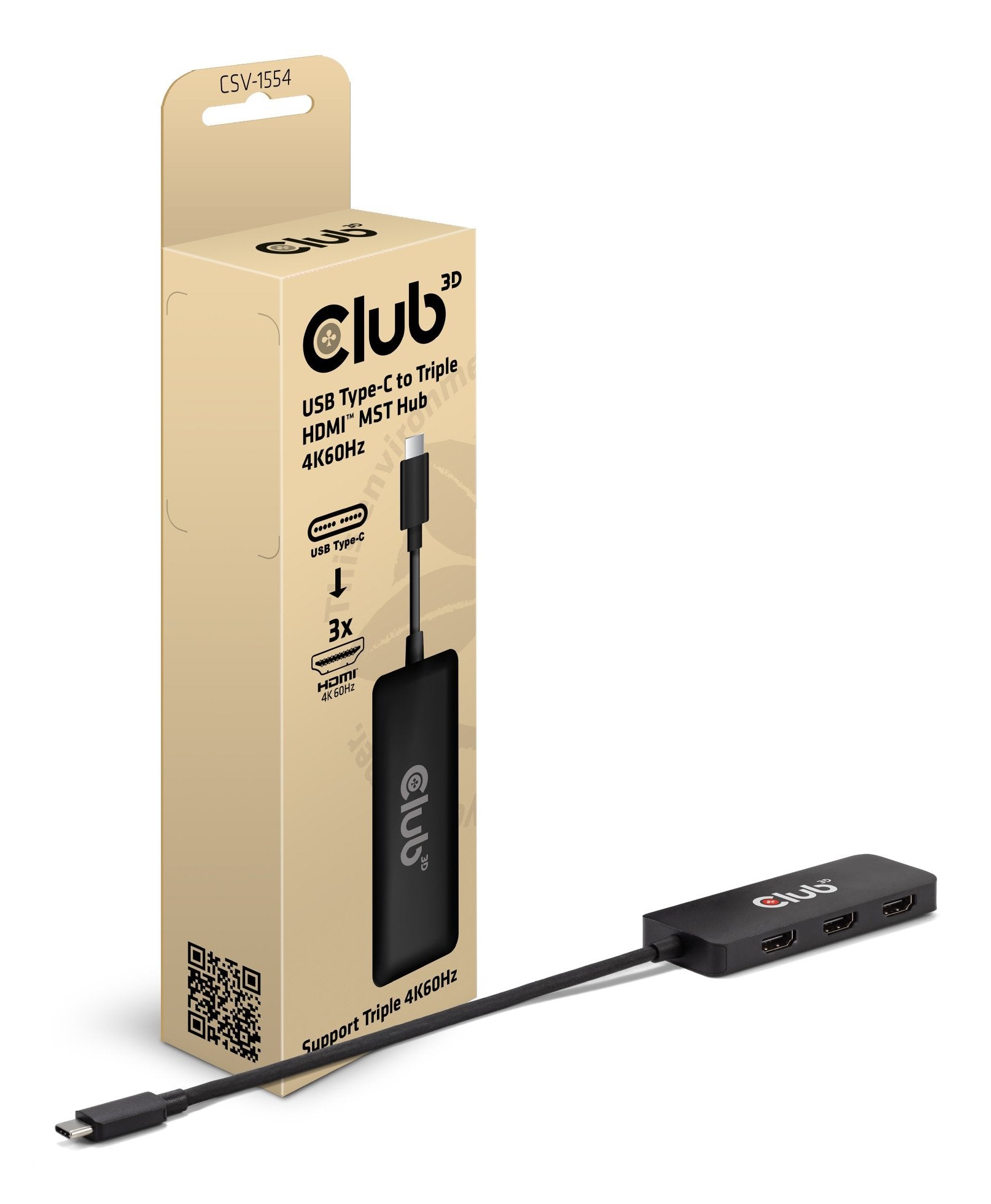 EAN 8719214473181 - CLUB3D CSV-1554 hub de interfaz USB Tipo C Negro imagen 1