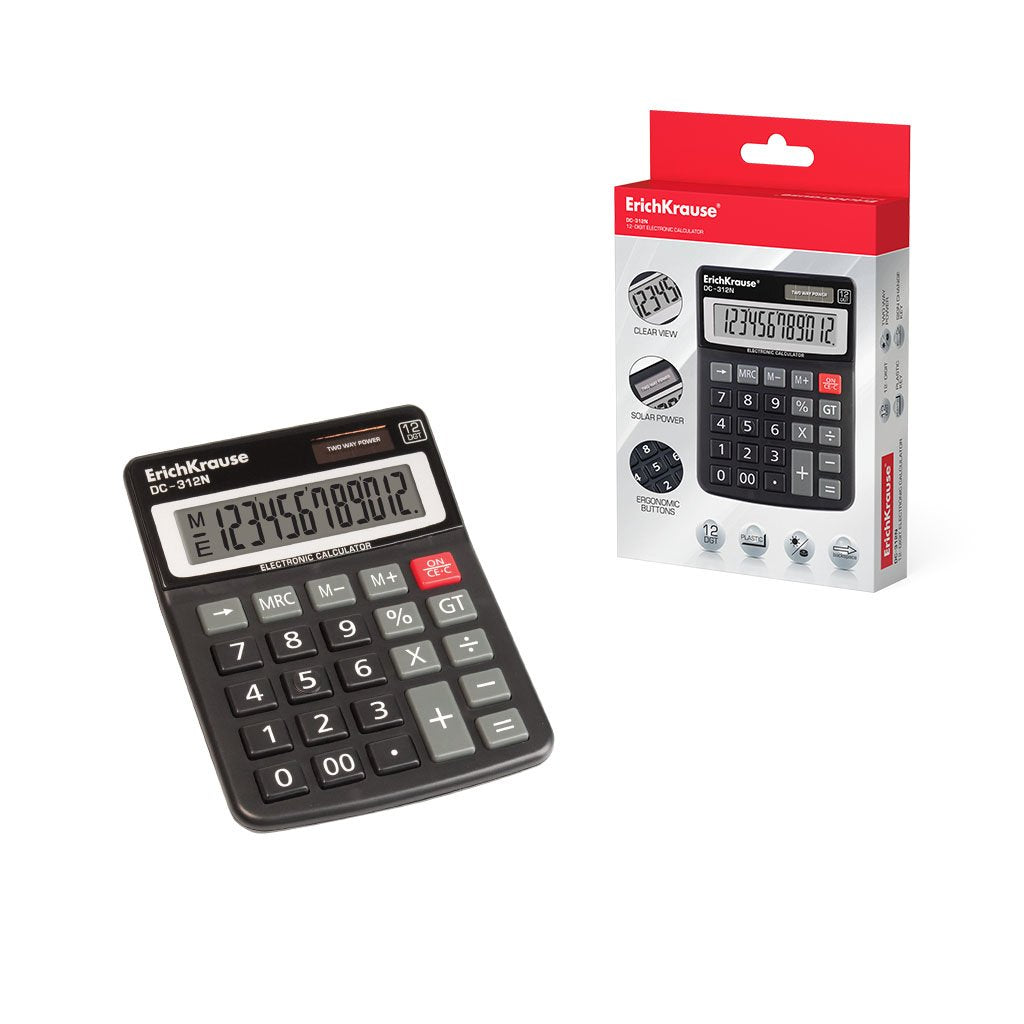EAN 4041485503125 - ErichKrause DC-312N calculadora Escritorio Calculadora básica Negro imagen 1