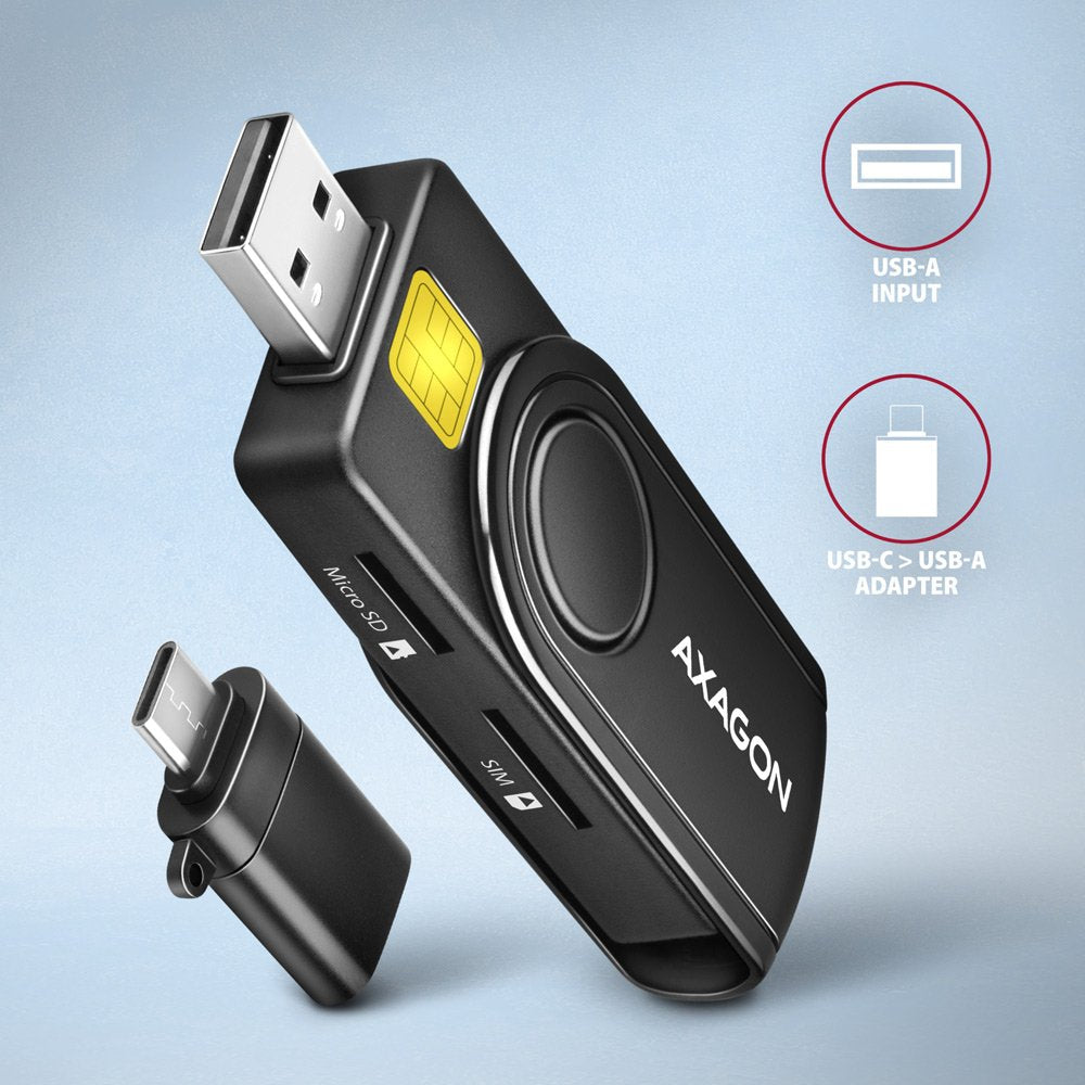 EAN 8595247906953 - Axagon CRE-SMP2A USB Smart card & SD/microSD/SIM PocketReader lector de tarjeta inteligente Interior USB imagen 6