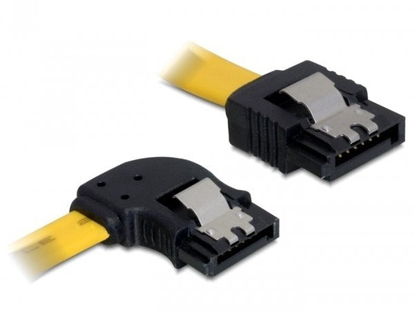 Delock Sata 3 Gb S Cable Gerade Auf Links Gewinkelt 50 Cm Gelb