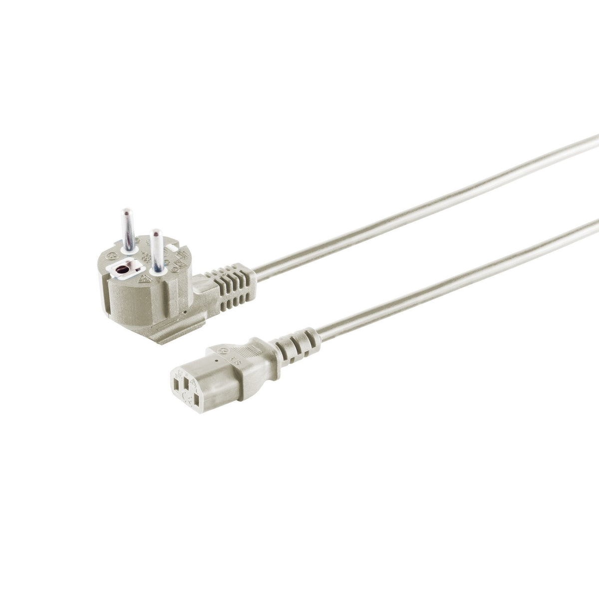 S-Impuls Contacto De Protección 90° - Conector Iec Hembra, Gris, 5m