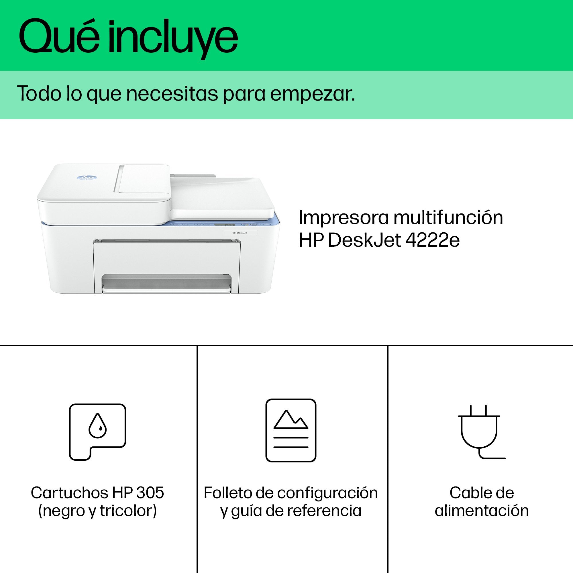 EAN 0196337820784 - HP DeskJet 4222e All-in-One Printer Inyección de tinta térmica A4 4800 x 1200 DPI 8,5 ppm Wifi imagen 6