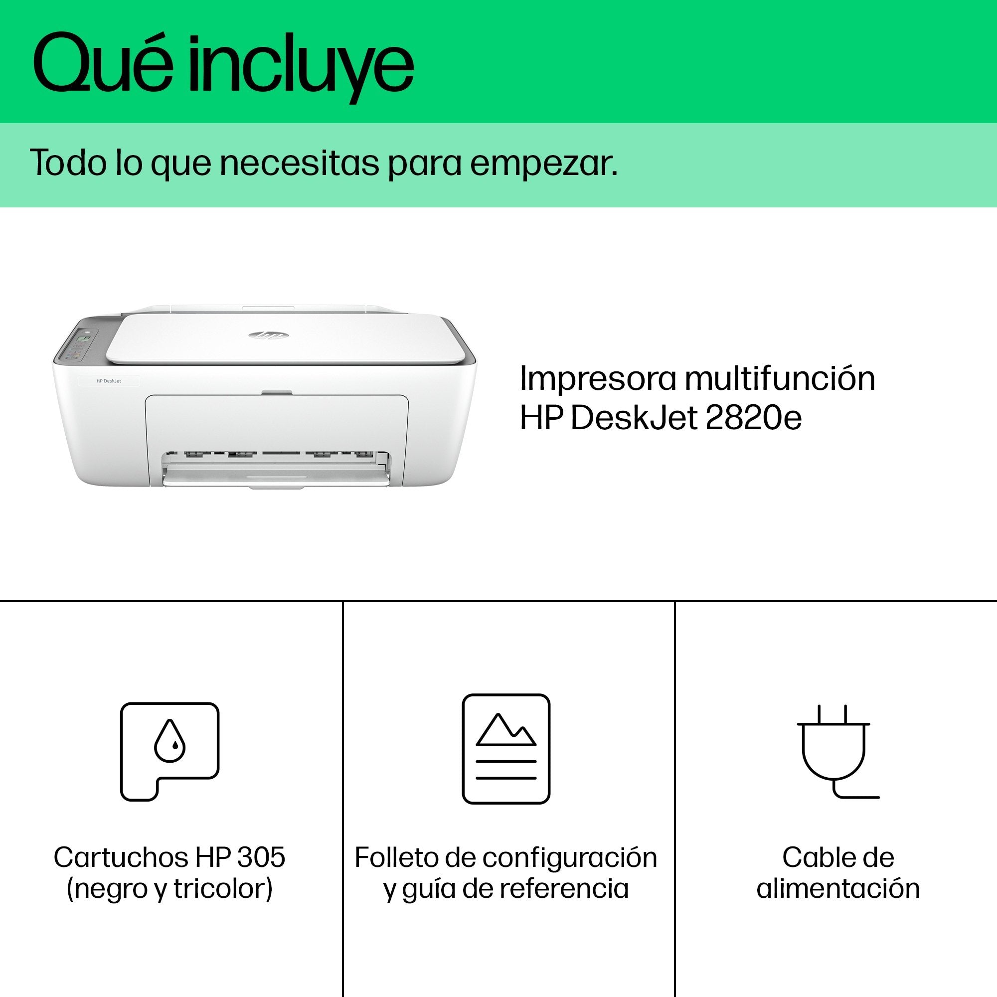 Hp Deskjet 2820e All-In-One Printer Inyección De Tinta Térmica A4 4800 X 1200 Dpi 7,5 Ppm Wifi