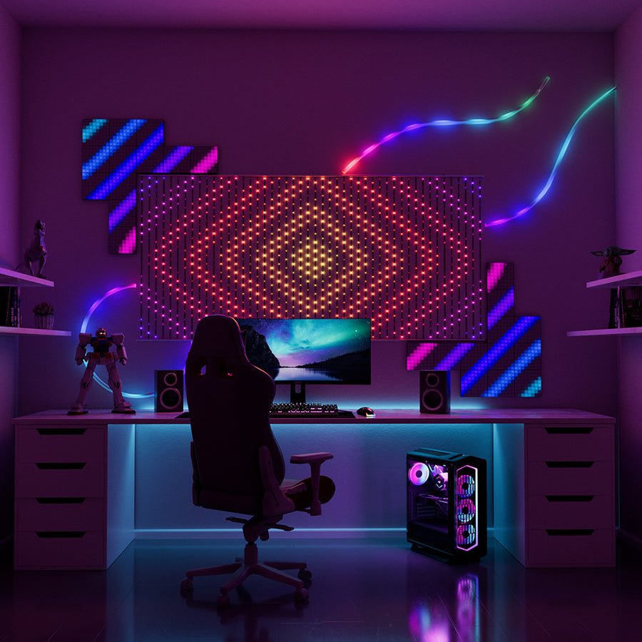 Twinkly Matrix - 500 Luces Led Rgb En Forma De Perlas, Cable Transparente, 1.7x7.8ft Enchufe Tipo F