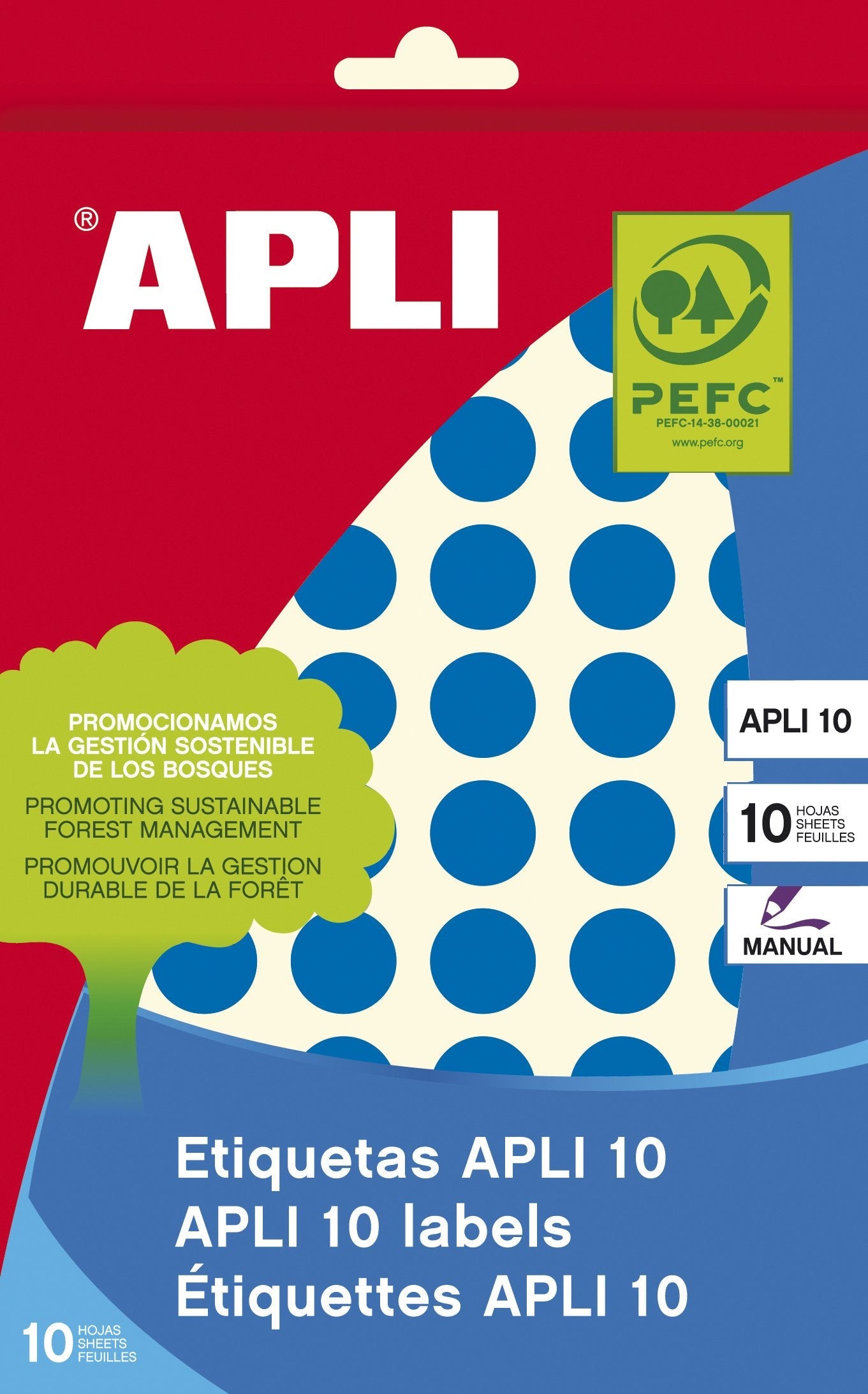 Apli Etiquetas 10 Azules Ø 13mm 8 Hojas