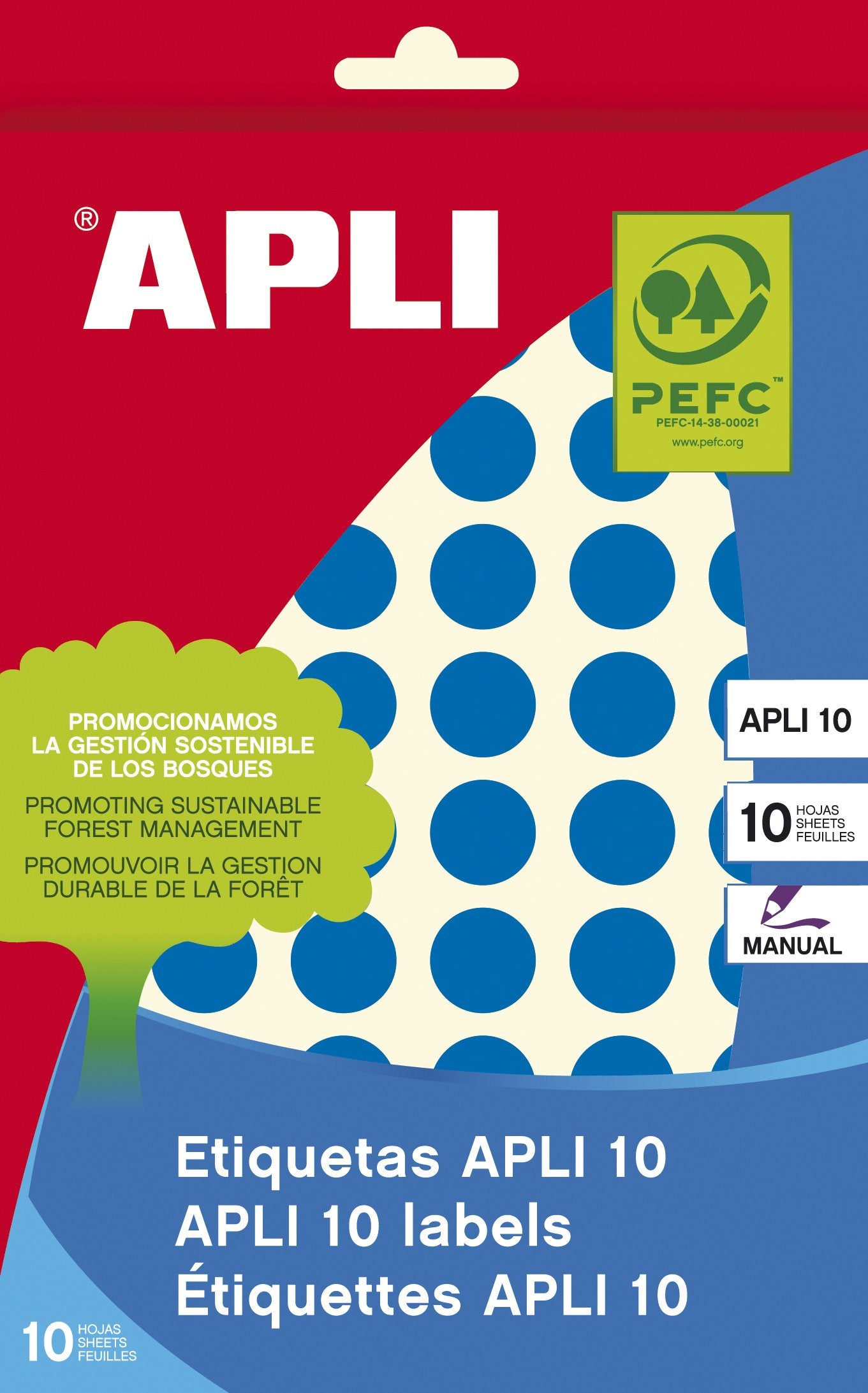 EAN 8410782027355 - APLI 2735 etiqueta autoadhesiva Alrededor Permanente Azul 616 pieza(s) imagen 1