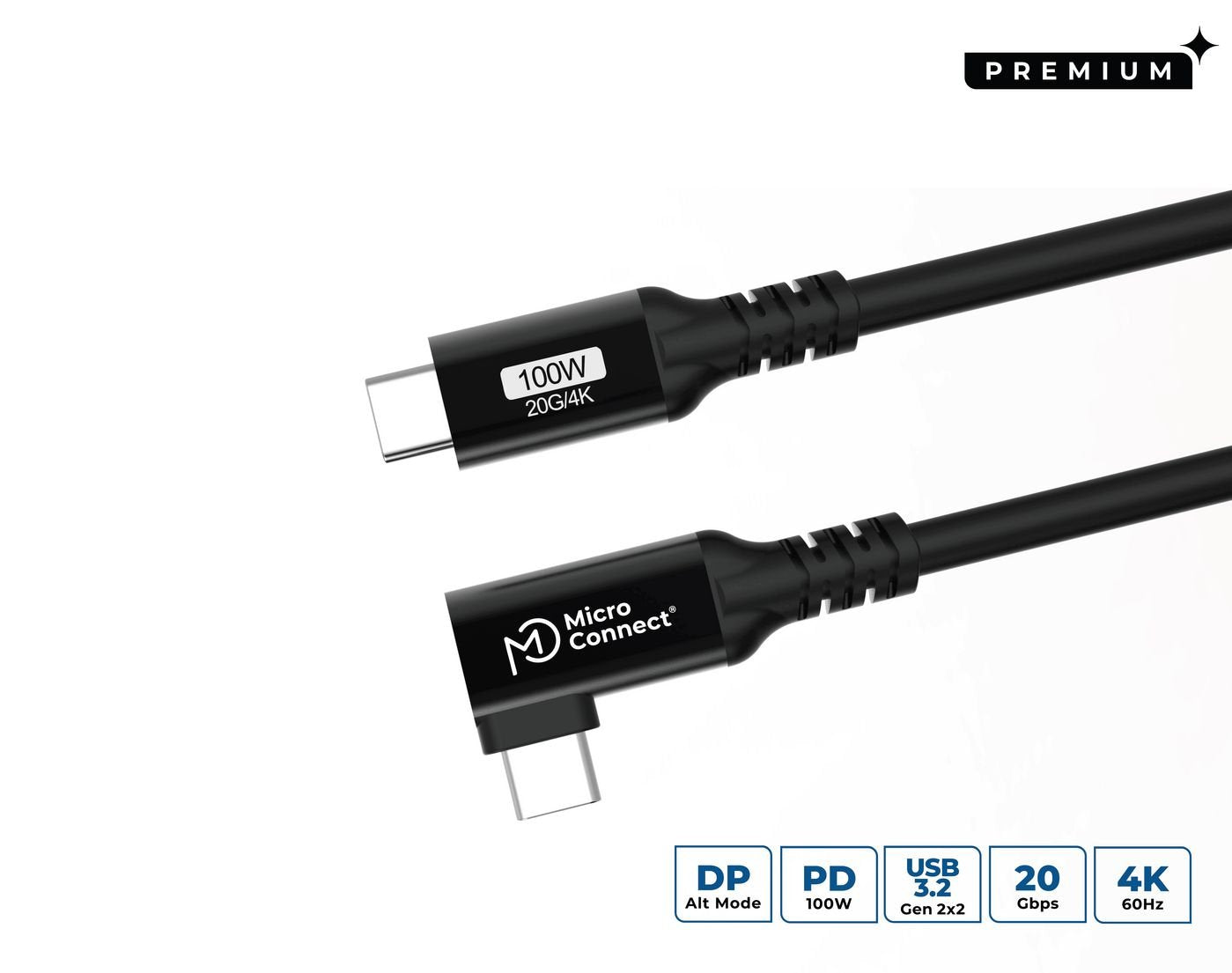 Usb-C To Usb-C Premium Cable 0.15m, 100w, 20gbps, Usb 3.2