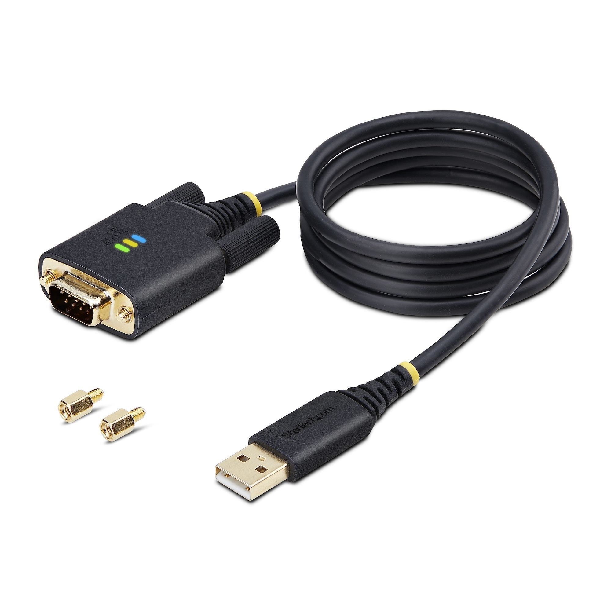 Startech.Com Cable Adaptador Usb A Serie De 1m - Serial - Retención Com - Ftdi - Adaptador Usb-A A Db9 Rs232 - Con Tornillos Db9 Intercambiables - Windows/Macos/Linux