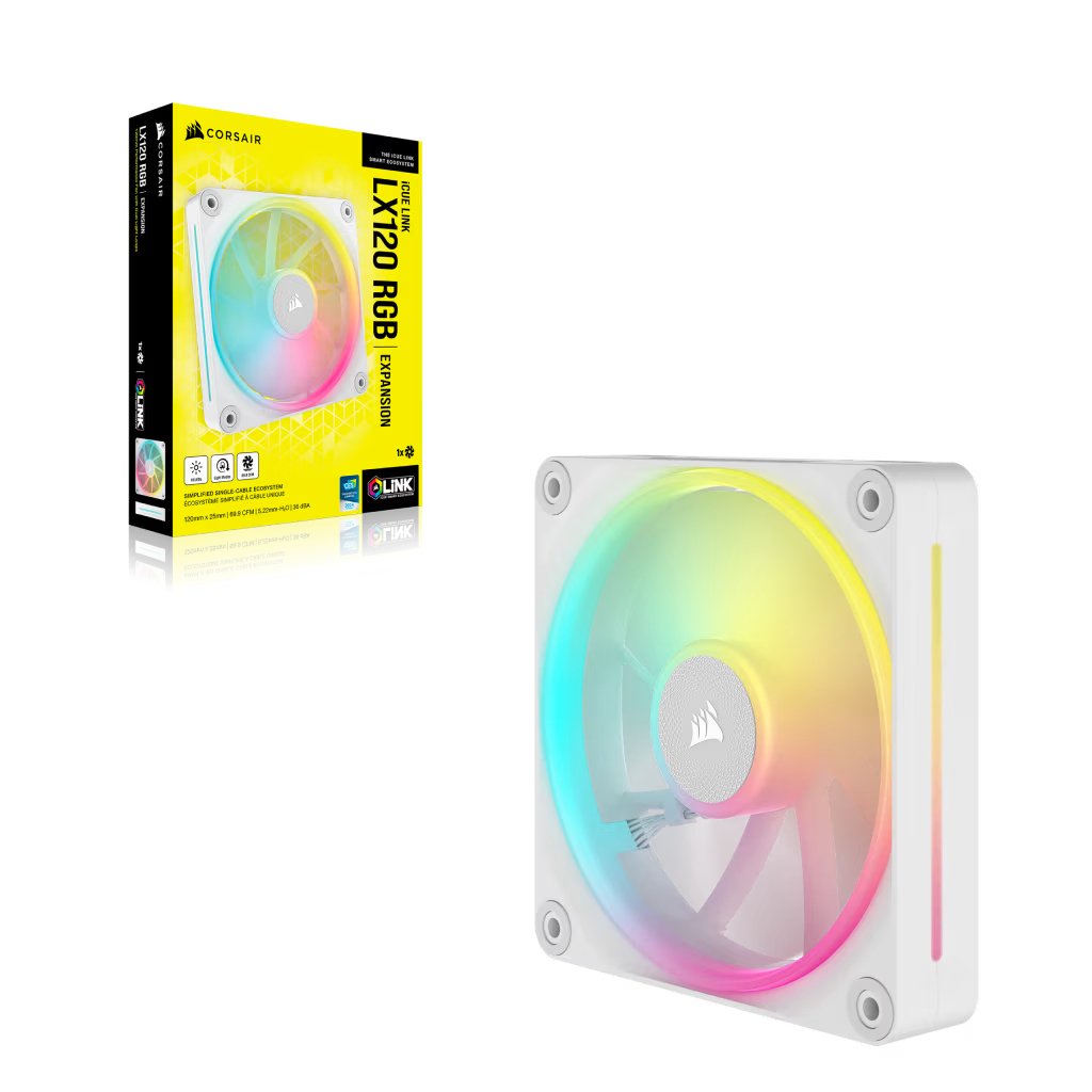 EAN 0840006682929 - Corsair iCUE LINK LX120 RGB Carcasa del ordenador Ventilador 12 cm Blanco 1 pieza(s) imagen 5