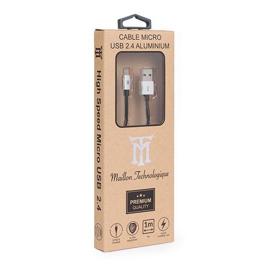 EAN 8435555100103 - Maillon Technologique Premium MTPMUS241 cable USB USB 2.0 1 m USB A Micro-USB B Plata imagen 2