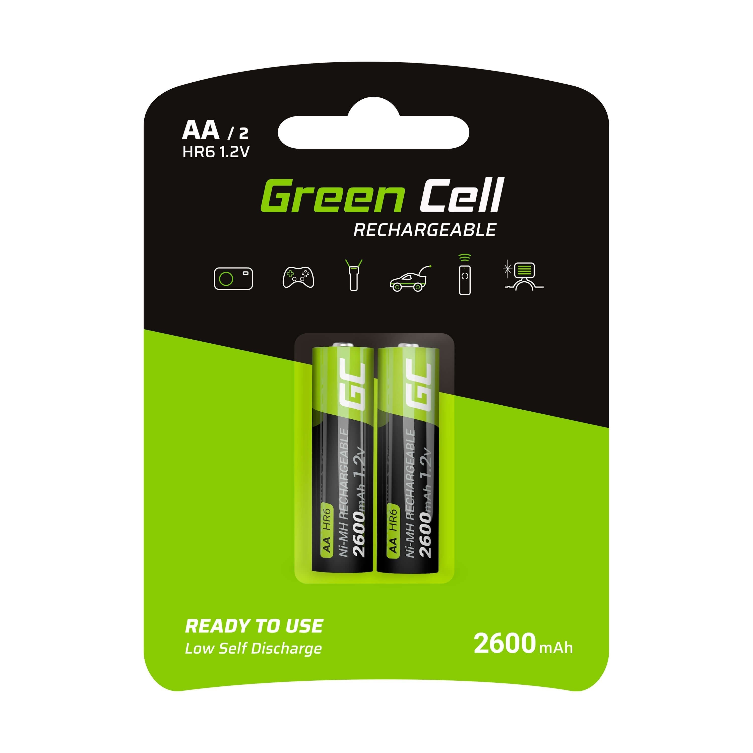 Pilas Recargables Greencell Aa 2600 Mah (2 Pcs)