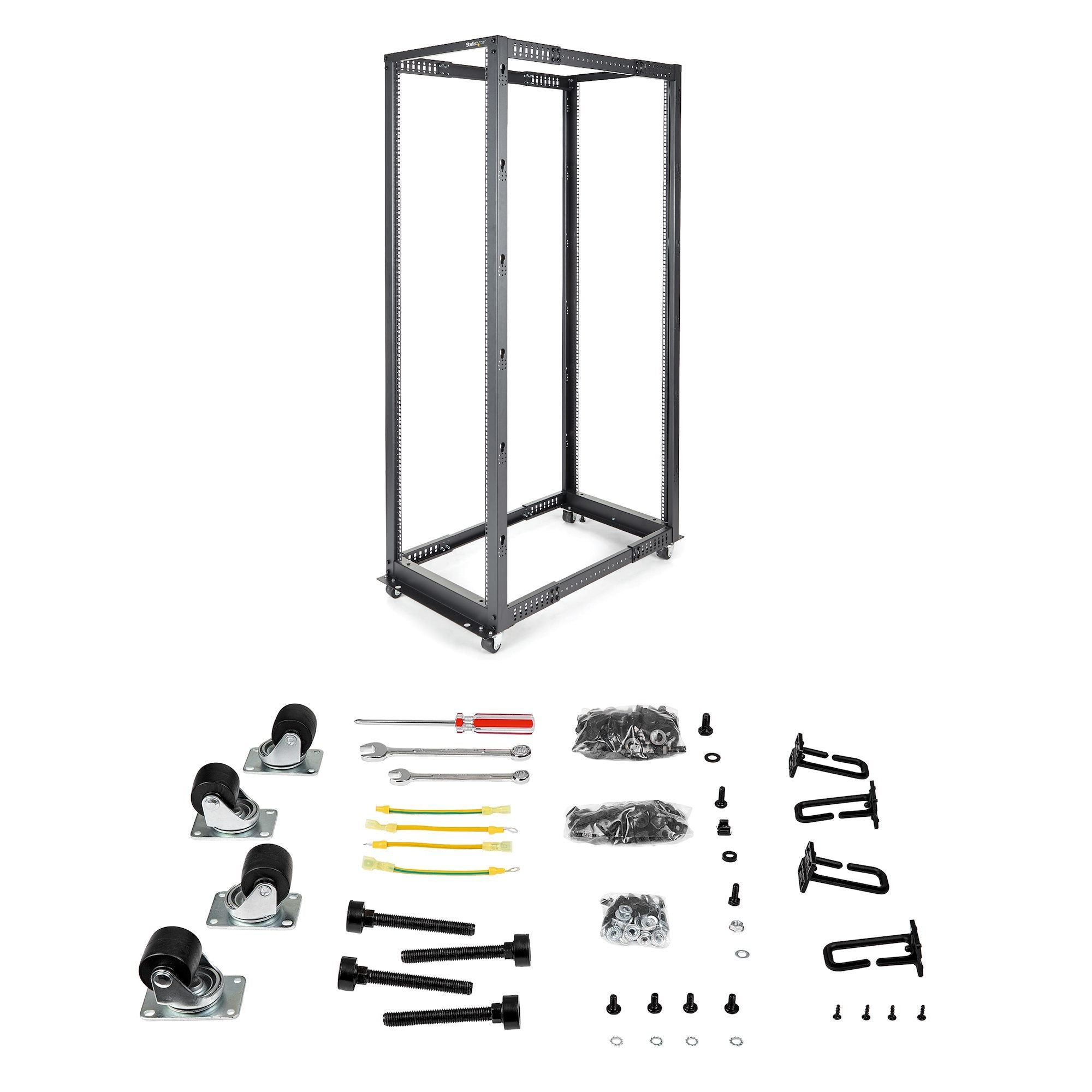 EAN 0065030855211 - StarTech.com 4POSTRACK42 armario rack Rack o bastidor independiente Negro imagen 7