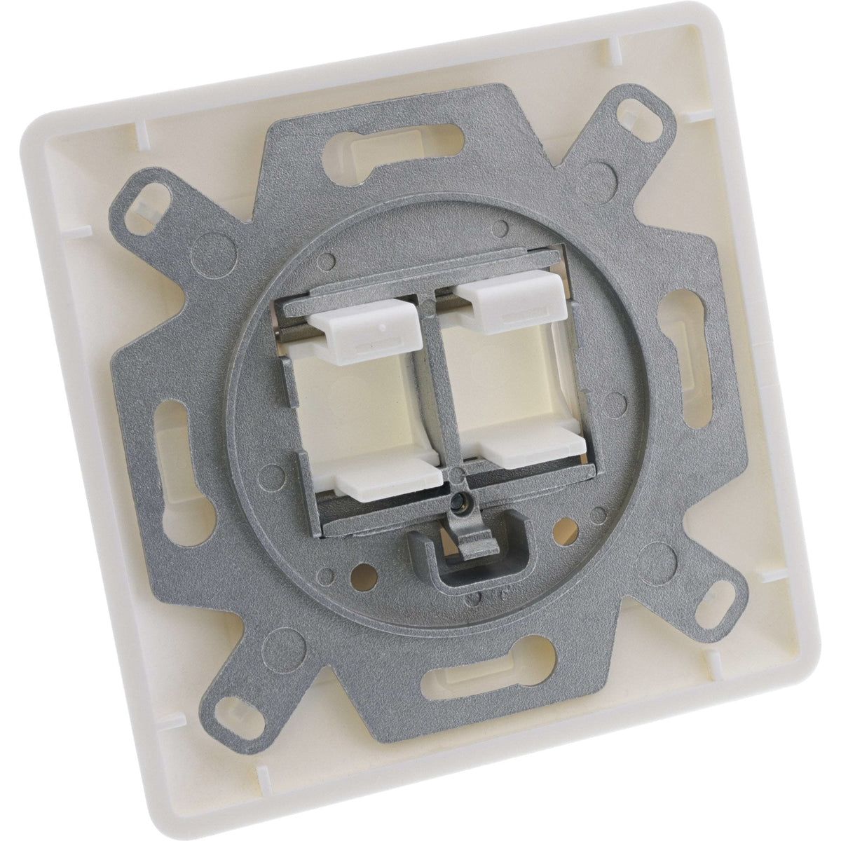 Inline® Frame Set For 2x Rj45 Keystone Snap-In, Blanco Ral9010