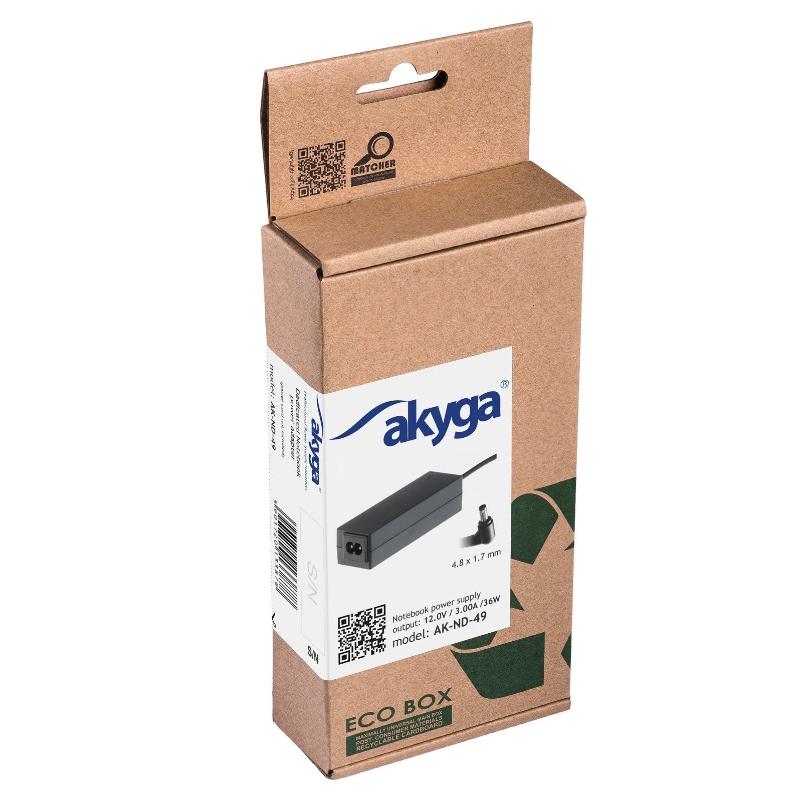 EAN 5901720133878 - Akyga AK-ND-49 adaptador e inversor de corriente Interior 36 W Negro imagen 4