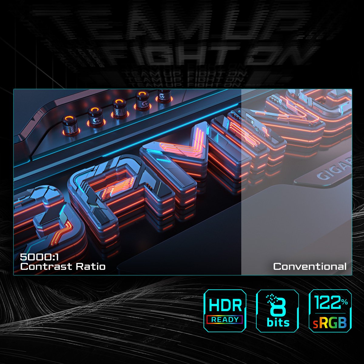 Monitor Curvo Para Gaming Gigabyte 27" Gs27qca Qhd - 2560 X 1440, 180hz, 1ms, 250 Cd/M², Freesync, Hdr Ready, Hdmi 2.0, Displayport 1.4