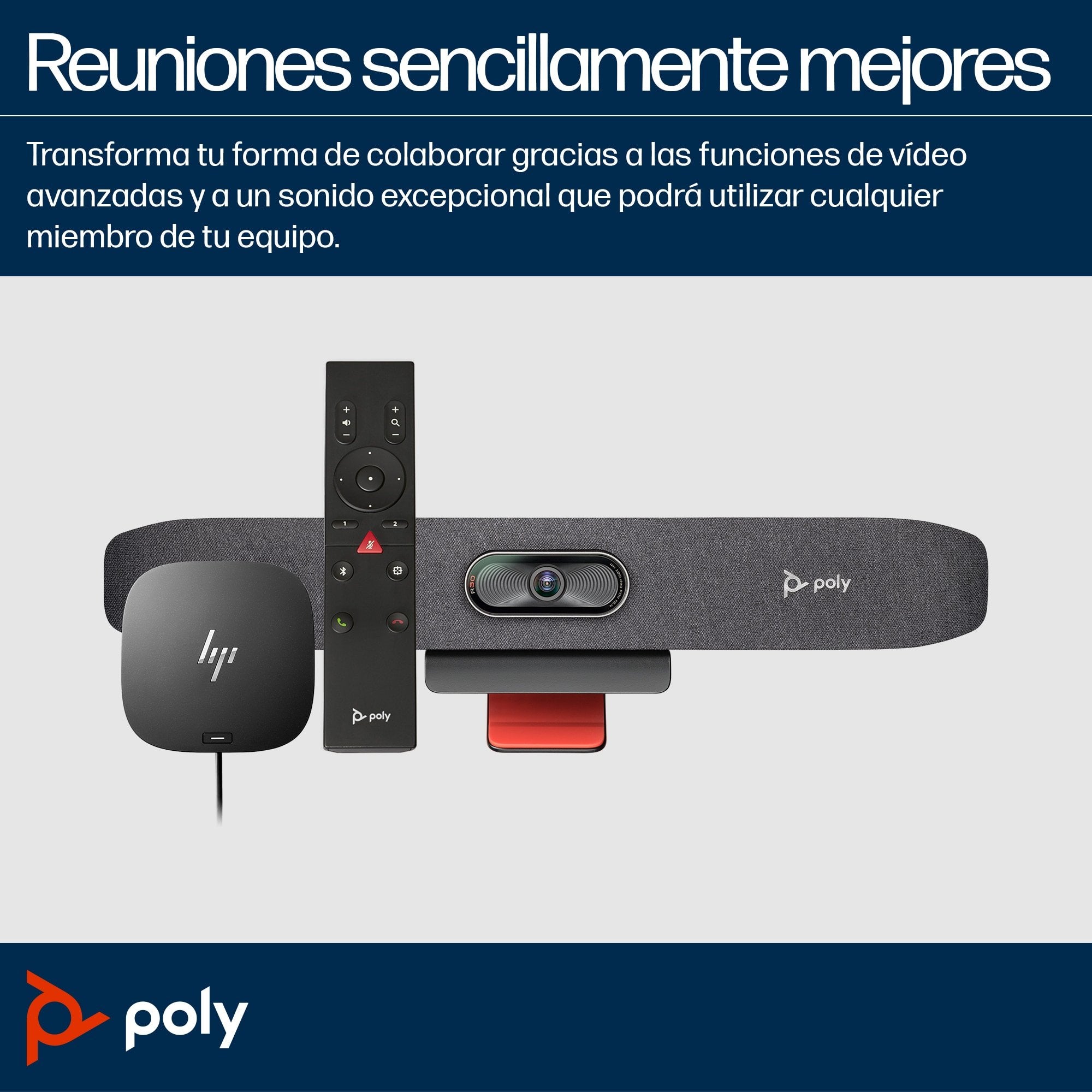 Poly Studio R30 Barra De Vídeo Con Usb Certificado Por Zoom Certificado Para Equipos De Microsoft Certificado Por Google Meet Arena Con Hp Usb-C Dock G5