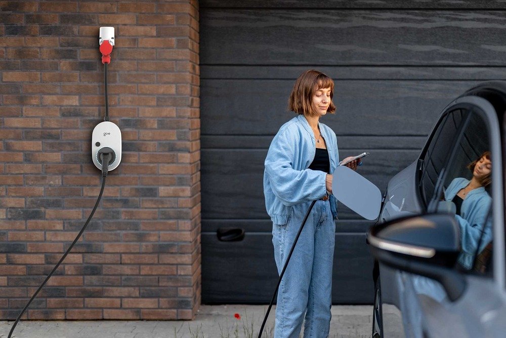 Cargador Go-E Gemini Flex 2.0, 22 Kw 32 A Trifásico, Wallbox Blanco/Negro, Estación De Carga Móvil, 4g/Lte Ch-05-22-01