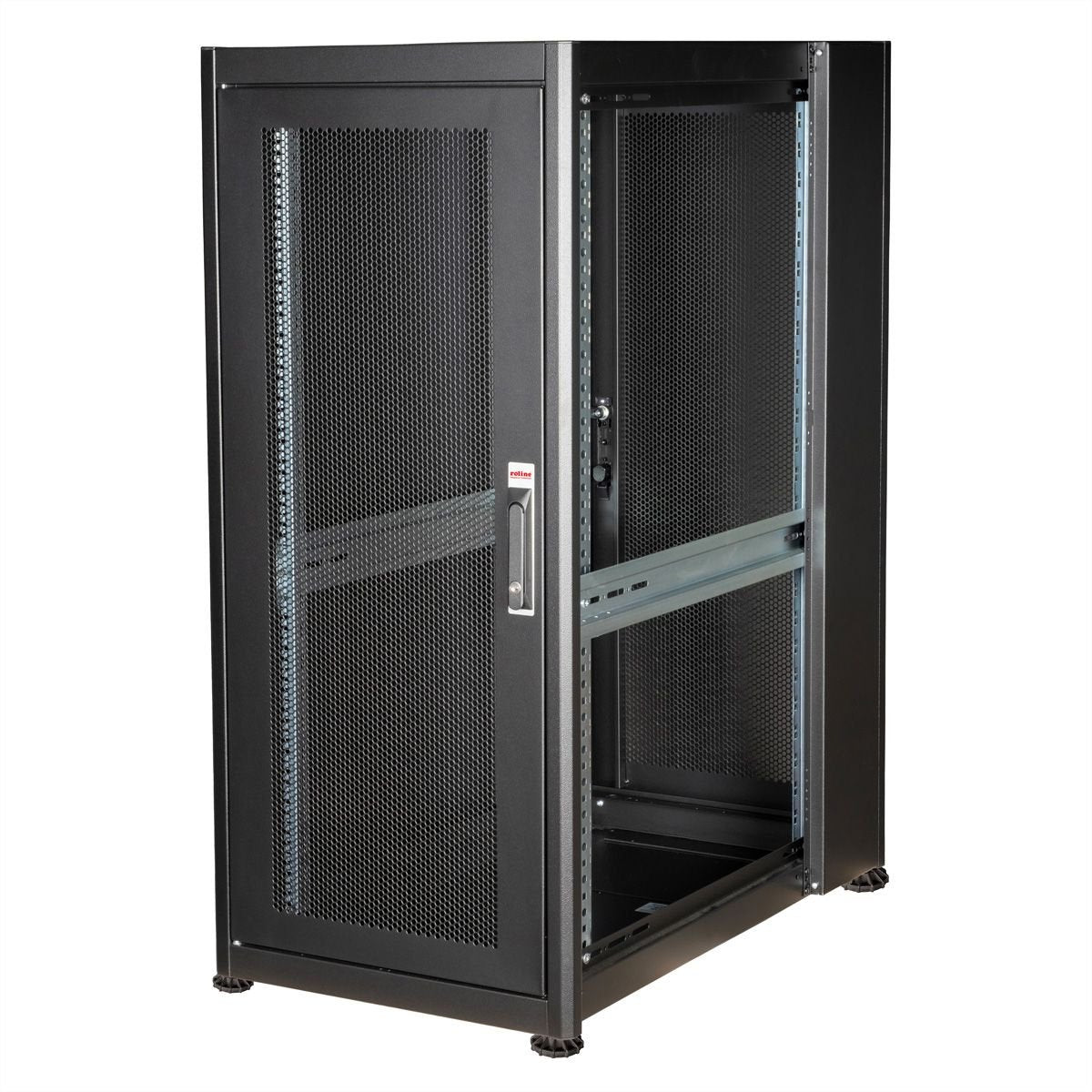 Roline 19-Zoll Serverschrank Basic 26 He, 600x1000 Bxt Perforiert Schwarz