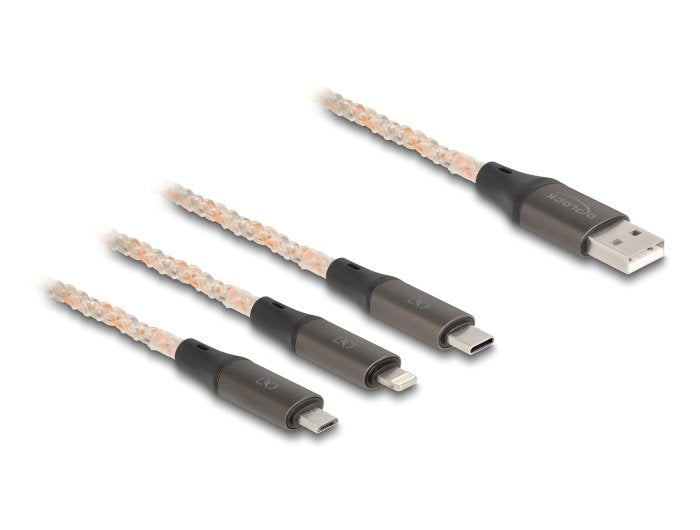 Delock Usb Rgb Cable De Carga 3 In 1 Typ-A A Lightning /