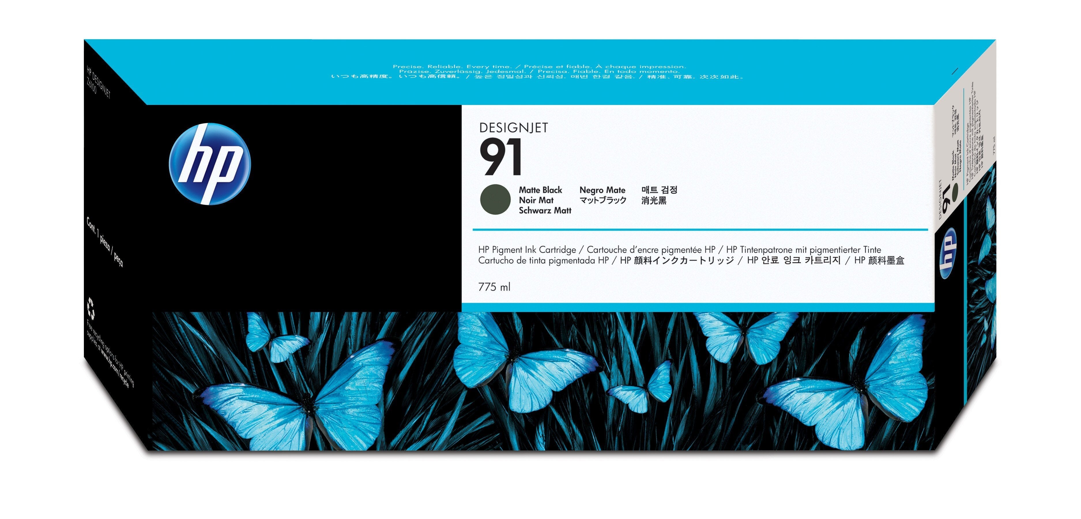 Tinta Original Hp 91 Pigmentada Negro Mate De 775 Ml