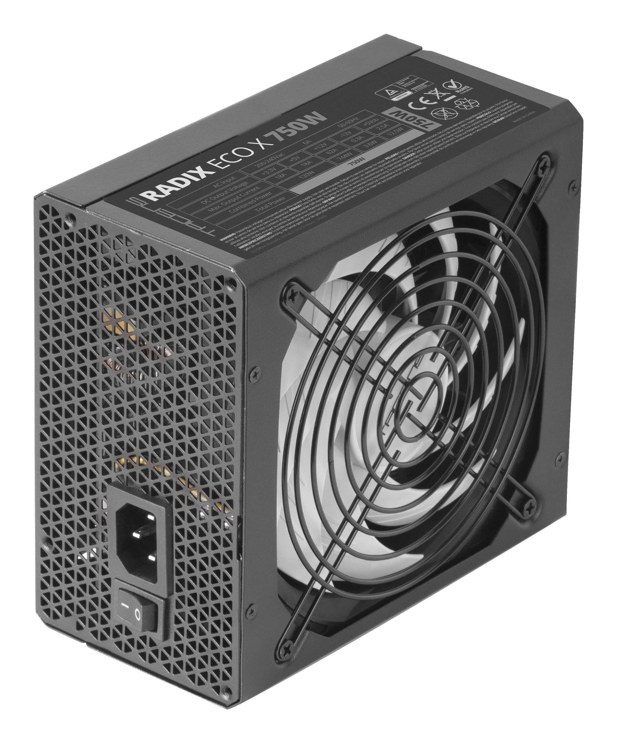 Fuente Alim. Radix Eco X 750w 87+ Tacens 750w/ Ventilador 140mm/ Atx
