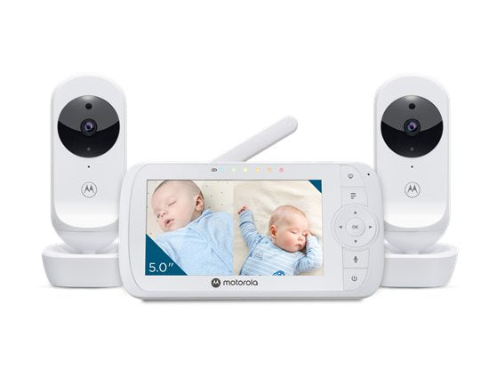 Monitor De Video Para Bebés Motorola Vm35-2 De 5,0", Paquete De Dos Cámaras, Blanco