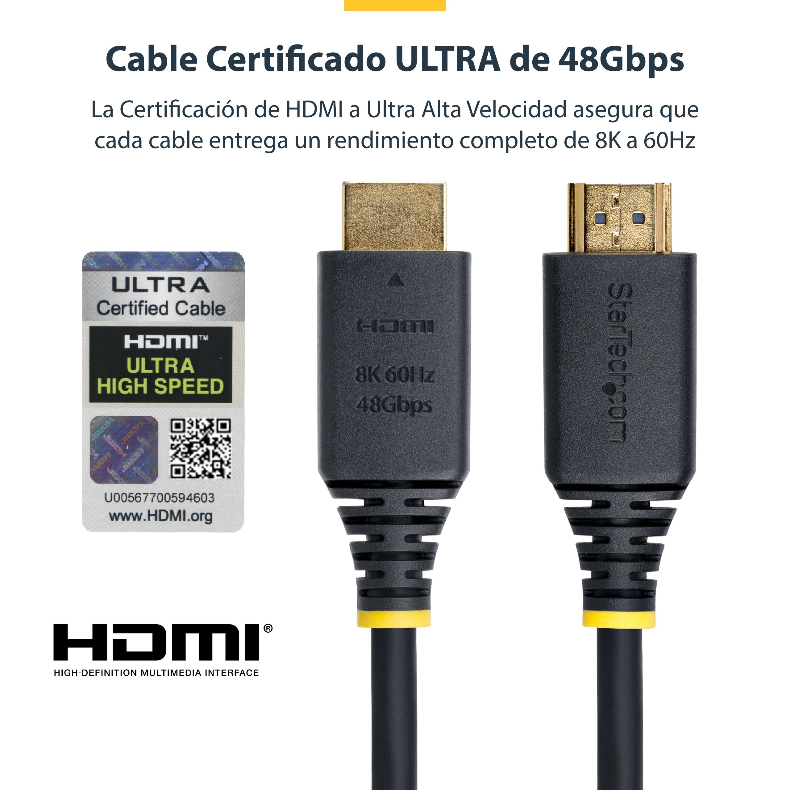 EAN 65030920216 - StarTech.com HDMI21-CBL-8K60-50CM cable HDMI 0,5 m HDMI tipo A (Estándar) Negro imagen 12