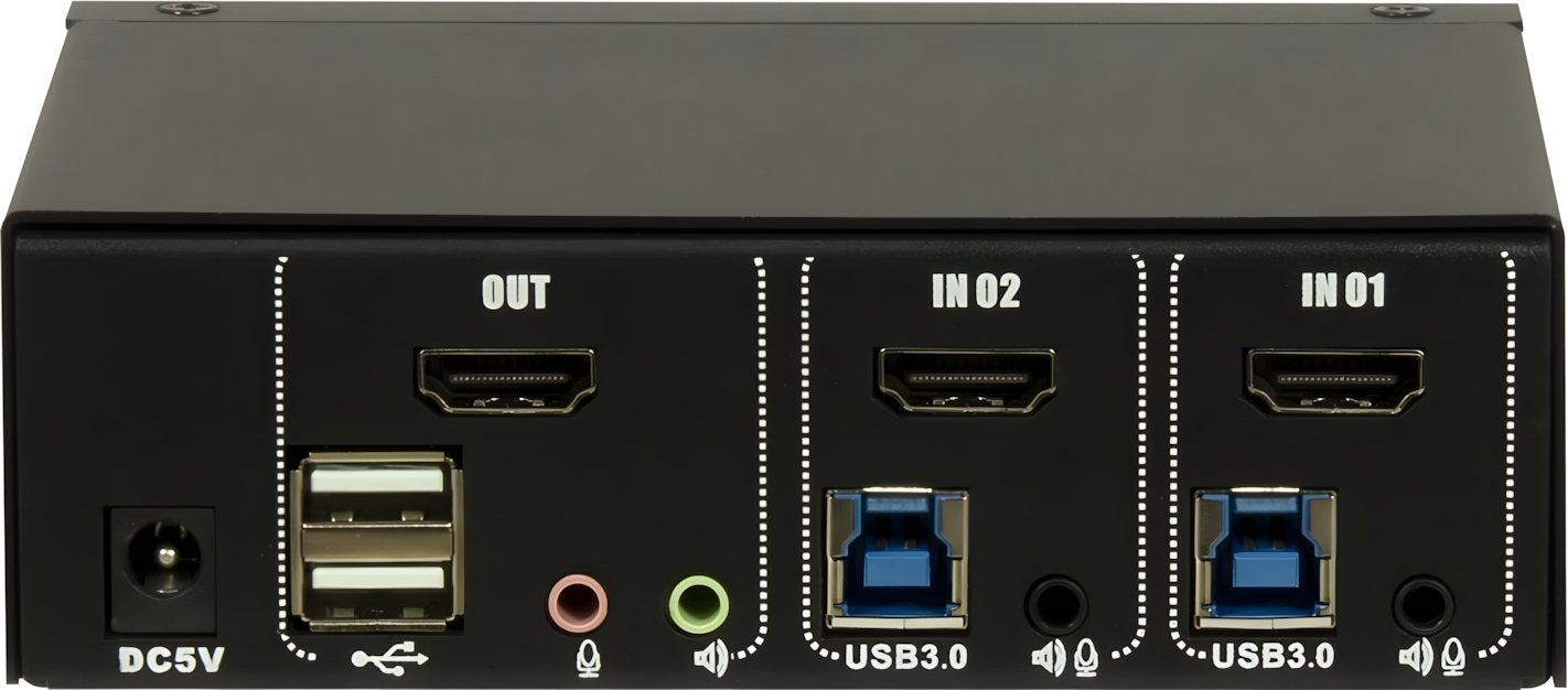 Inter-Tech Ipc Kvm Switch Ac-21hus Hdmi, 4k@60hz