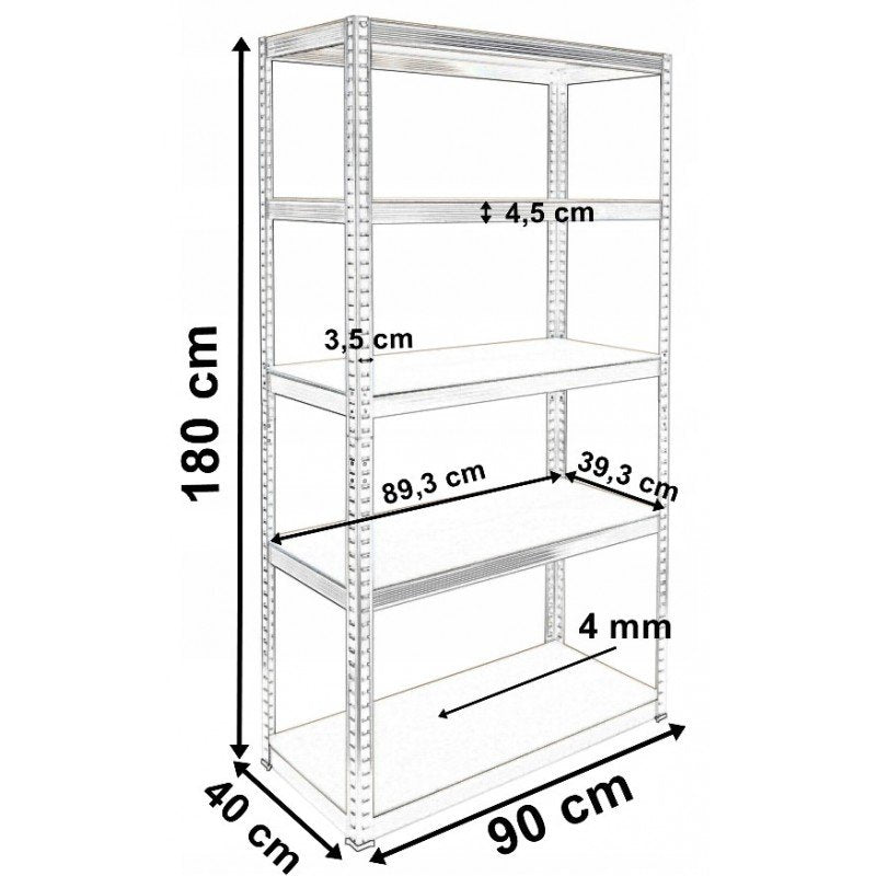 EAN 5902838468678 - Topeshop REGAŁ G9040 soporte para almacenar herramientas de jardín Independiente Acero galvanizado, MDF imagen 6