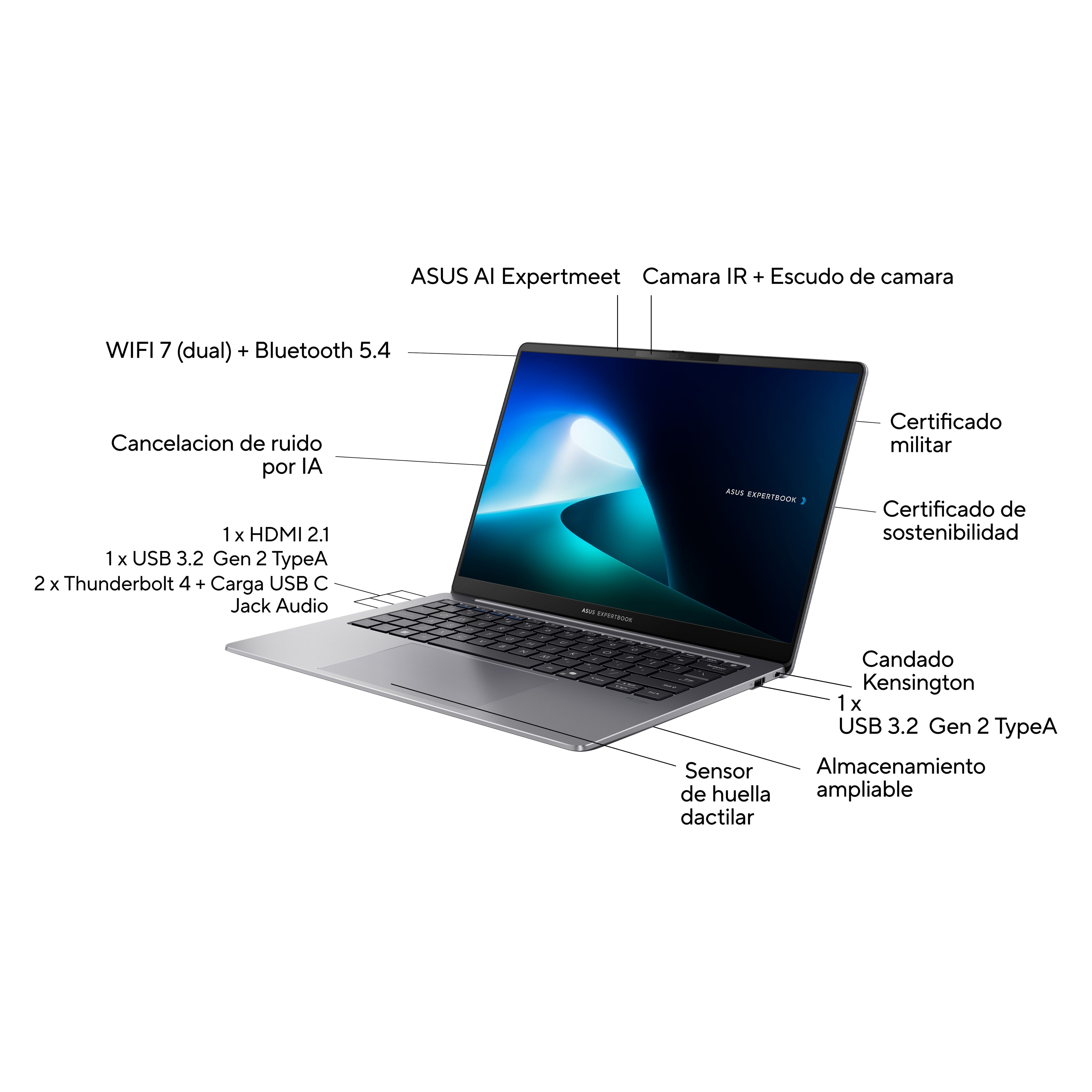 EAN 4711387753927 - ASUS ExpertBook P5 P5405CSA-NZ0154X 35,6 cm (14") LPDDR5x-SDRAM Wi-Fi 6E (802.11ax) imagen 3