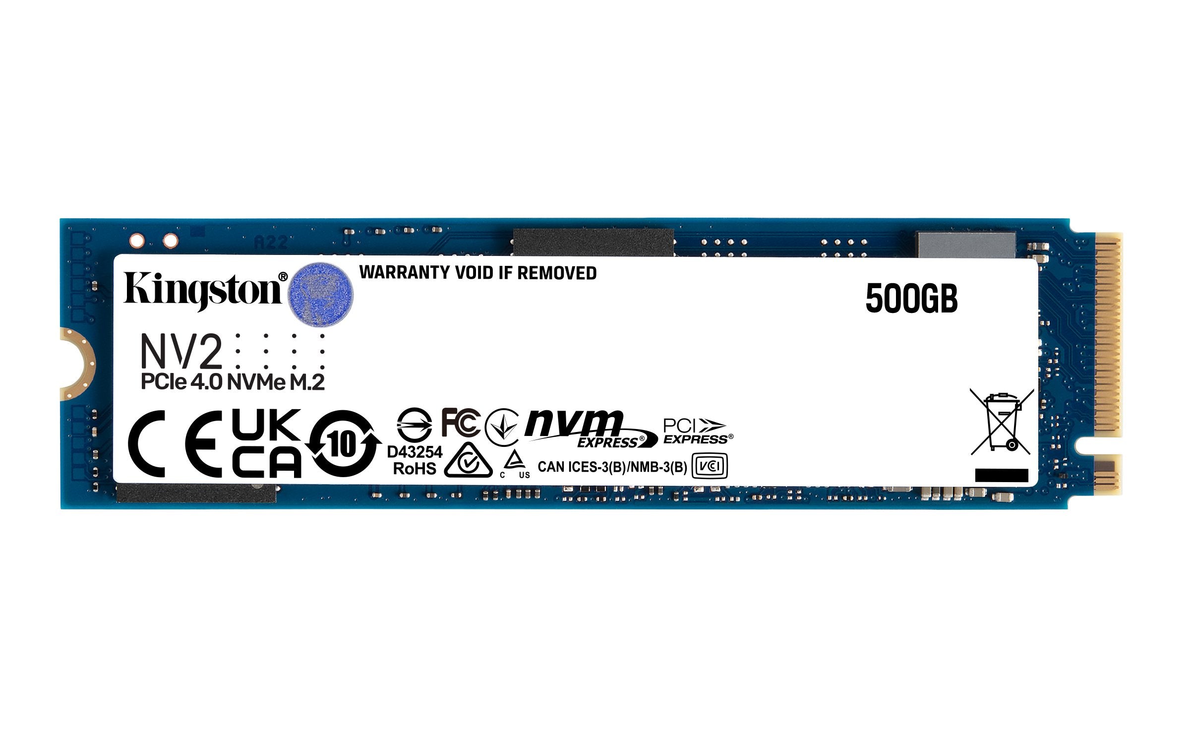 Disco Ssd Kingston Nv2 M.2 500gb Pcie G4x4 2280 Rw: 3500/2100mb/S, 160tbw Nvme