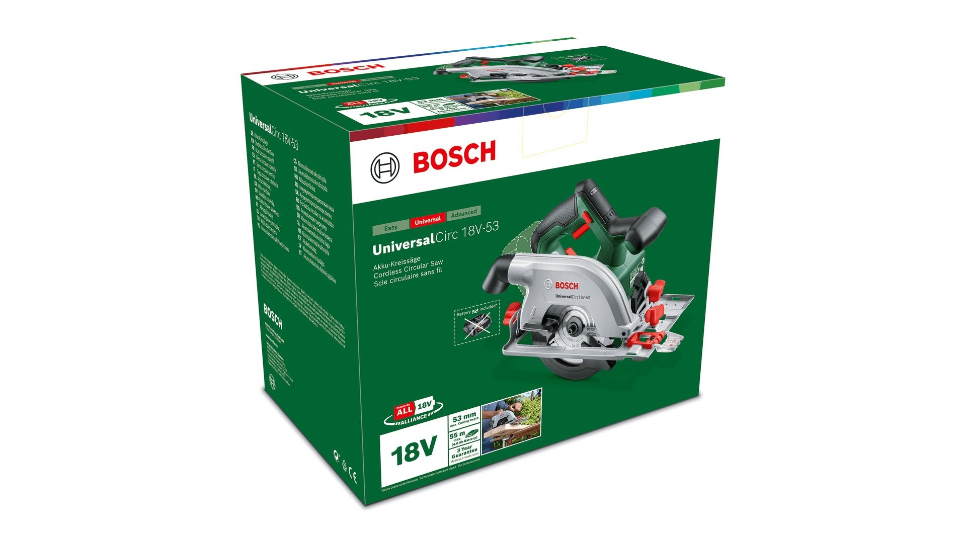 EAN 4053423234572 - Bosch Circ 18V-53 16 cm Negro, Verde 4300 RPM imagen 4